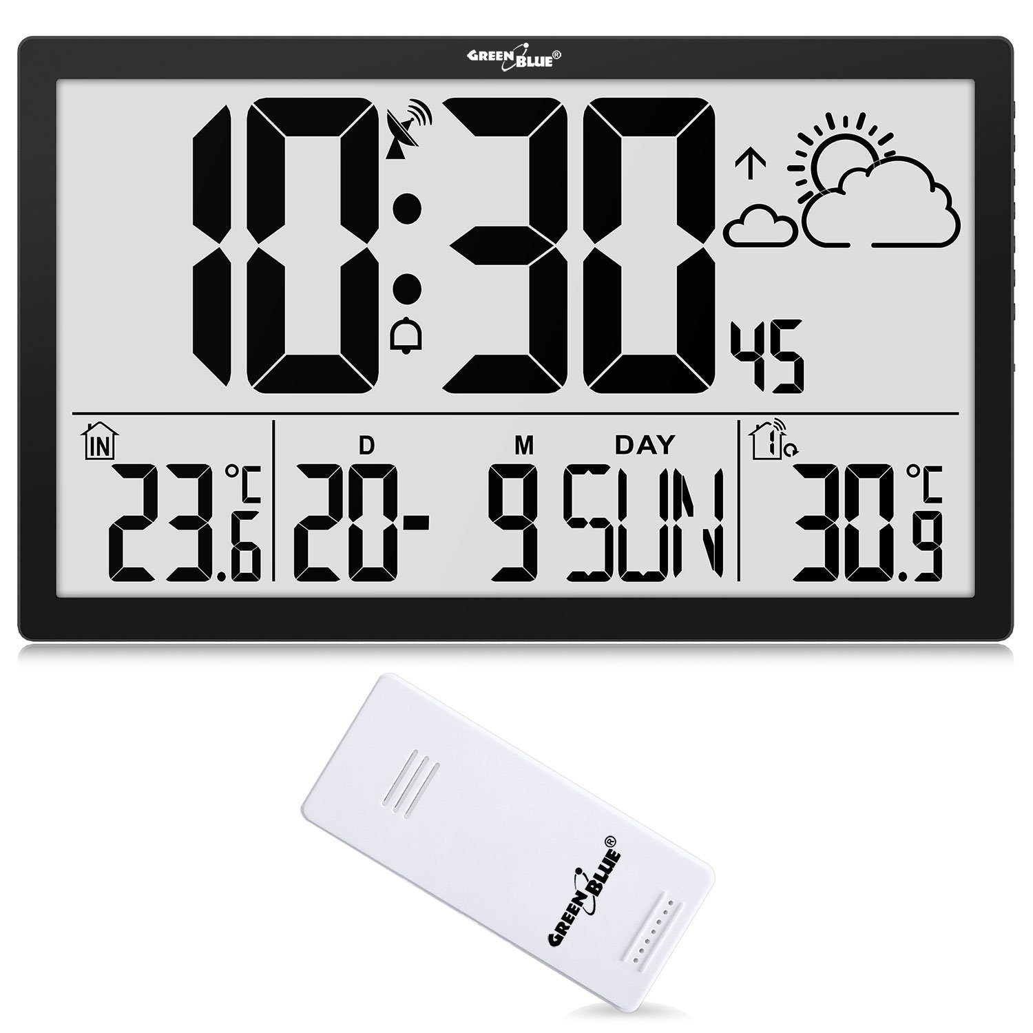 GreenBlue Wanduhr GB218 (Wetterstation, Digitale Wanduhr günstig online kaufen