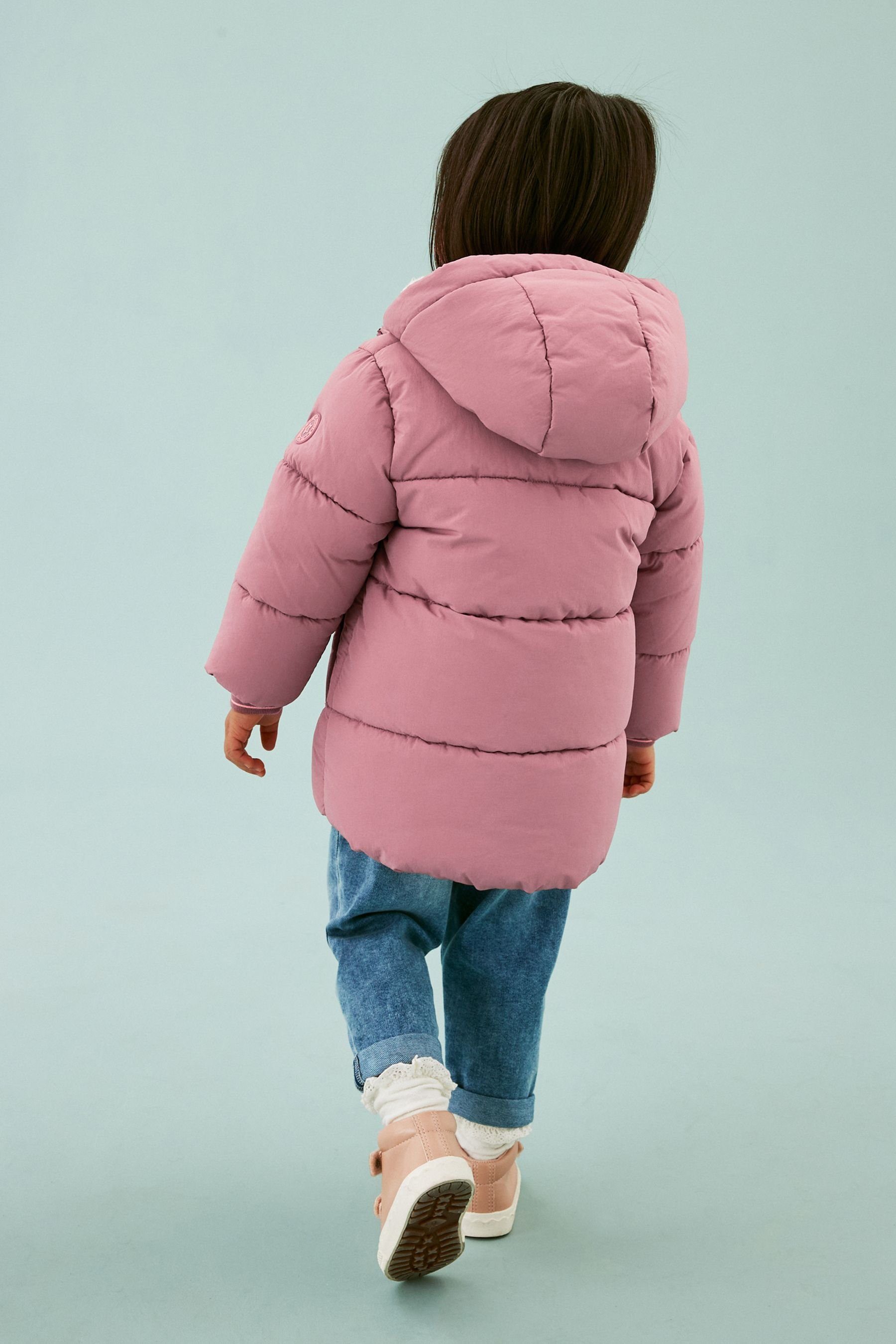 Wasserabweisender, wattierter Steppjacke Mantel Pink Next (1-St)