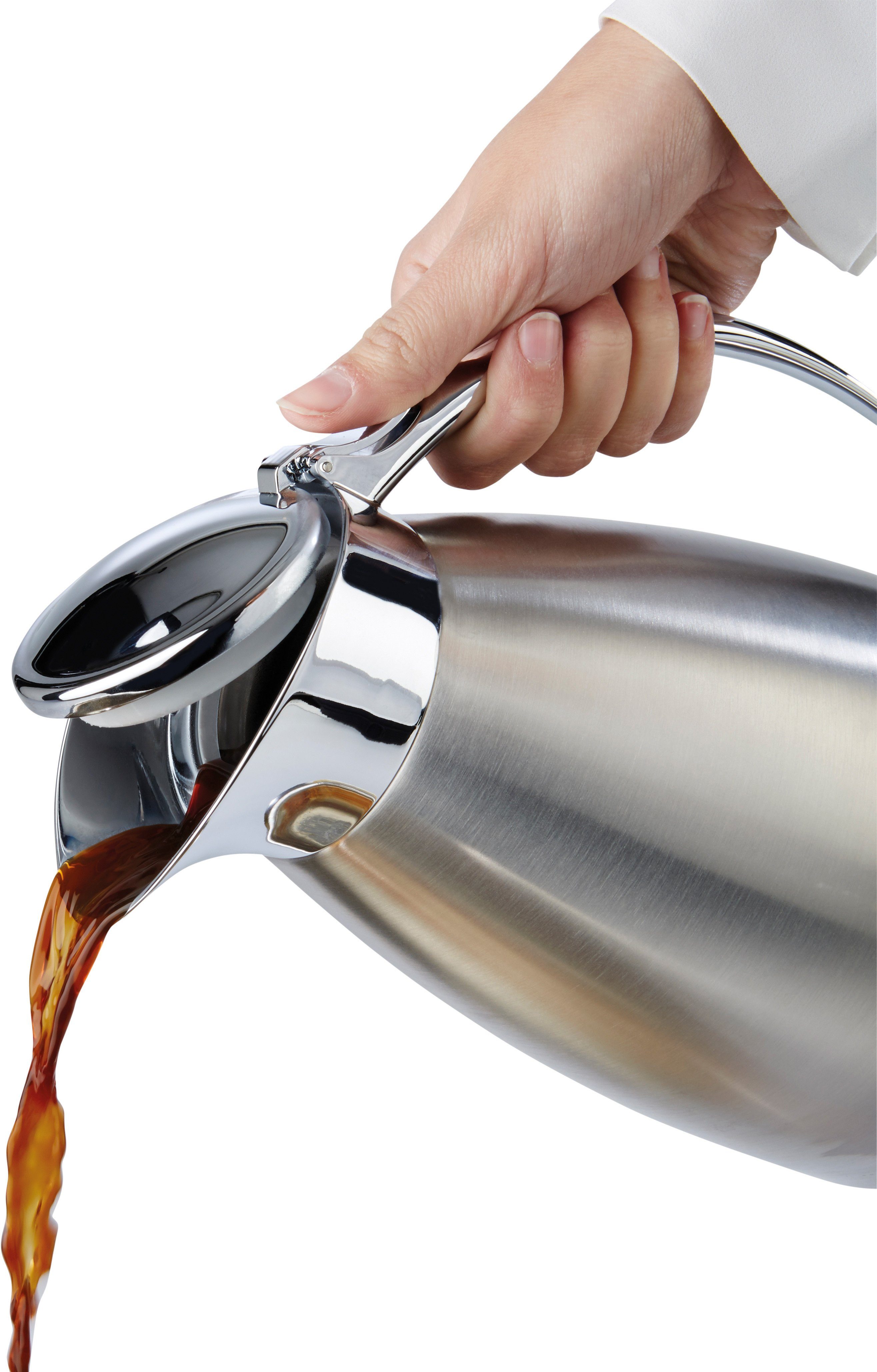 APS Isolierkanne Advanced, 1 l, Einhandautomatik, Edelstahl 18/8, doppelwandig