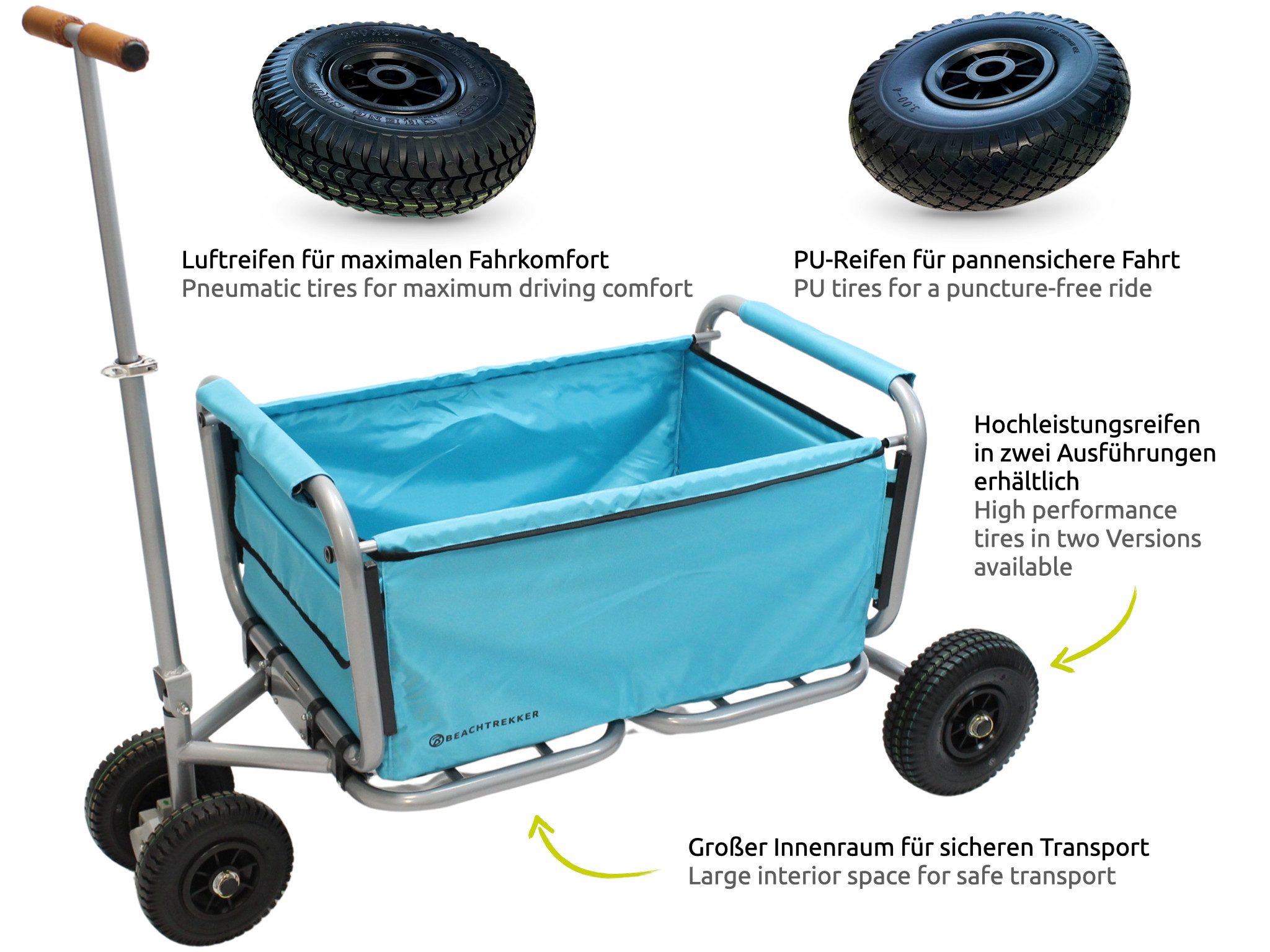 Beachtrekker Bollerwagen LiFe, faltbarer Bollerwagen inkl. Feststellbremse
