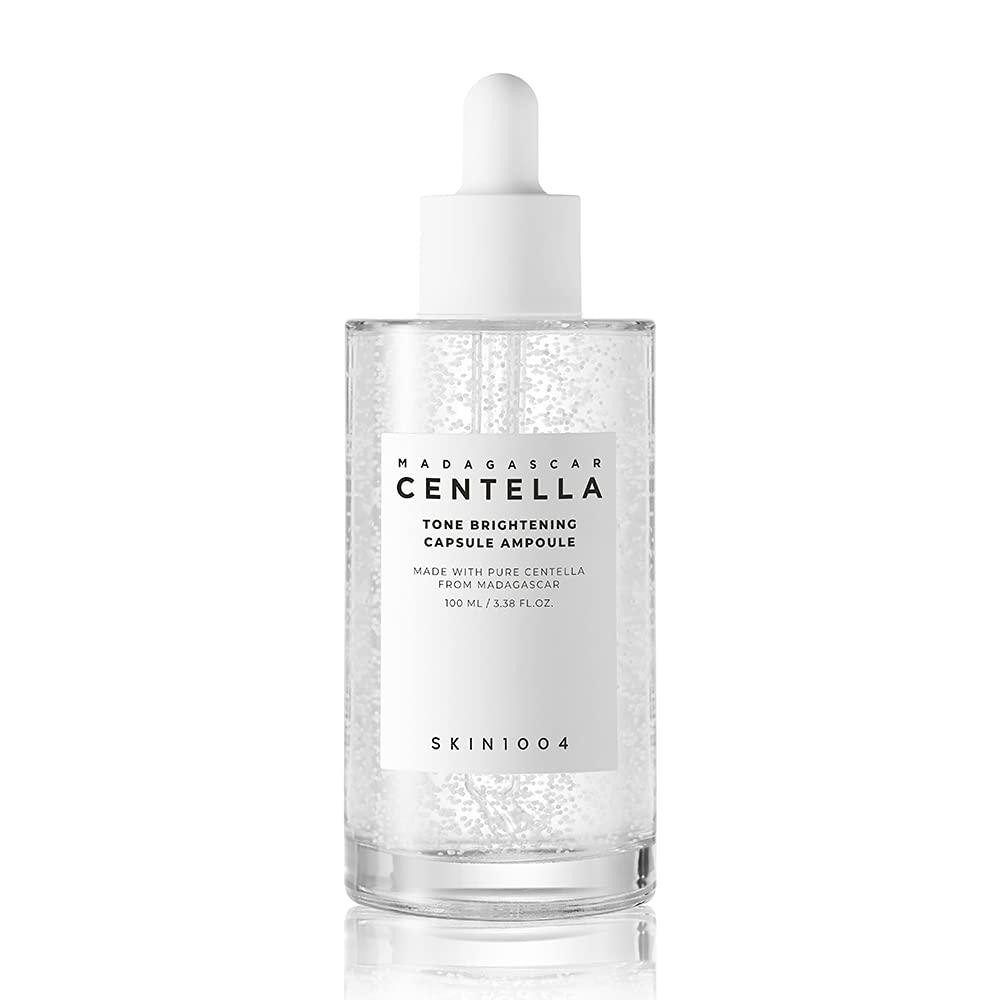 SKIN1004 Gesichtsserum Madagascar Centella Tone Brightening Capsule Ampoule – 100 ml, Strahlender Teint dank 77% Centella Asiatica, Aufhellende Pflege bei Pigmentflecken