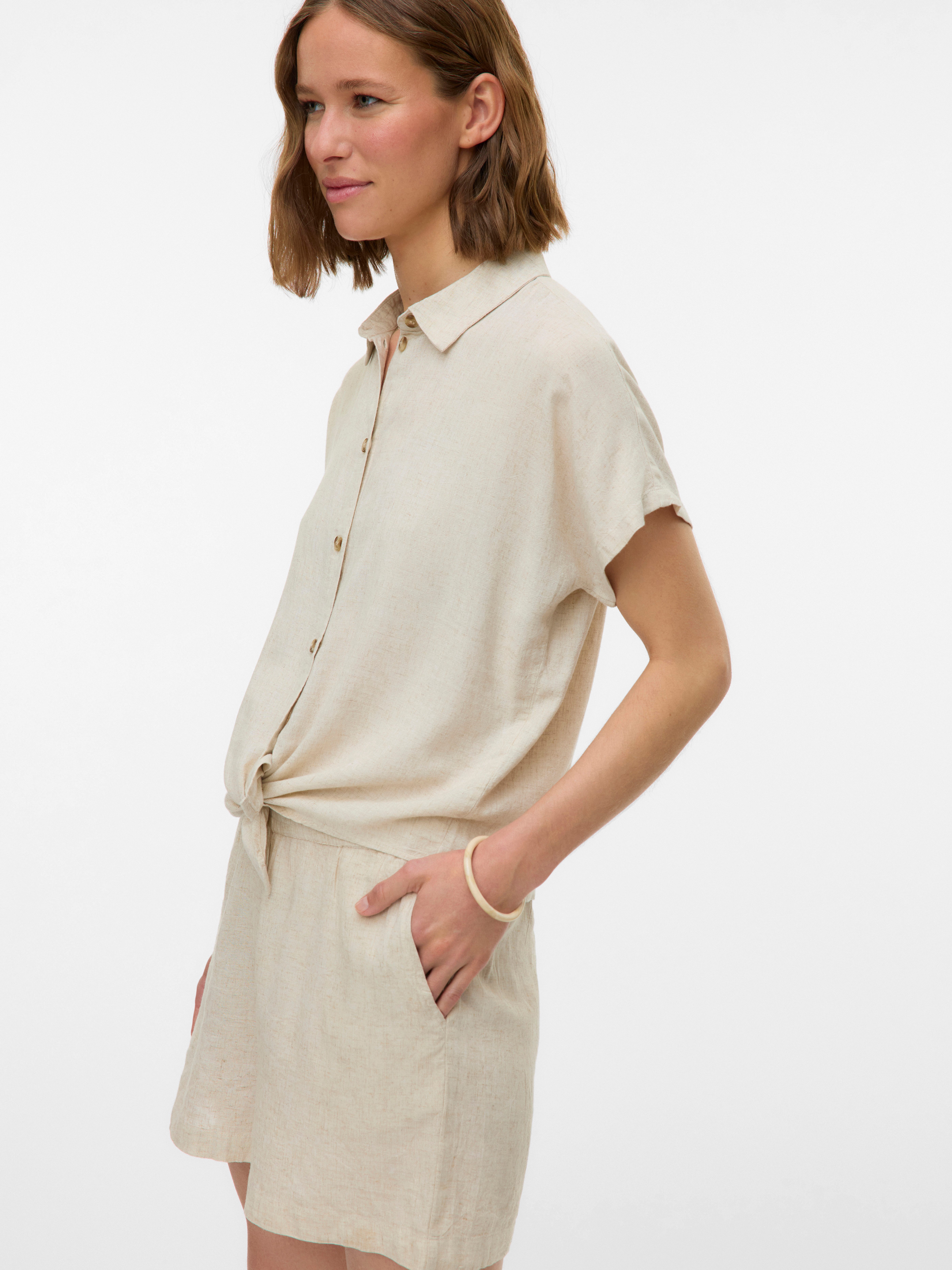 Vero Moda Kurzarmbluse VMTHEA SS TIE günstig online kaufen