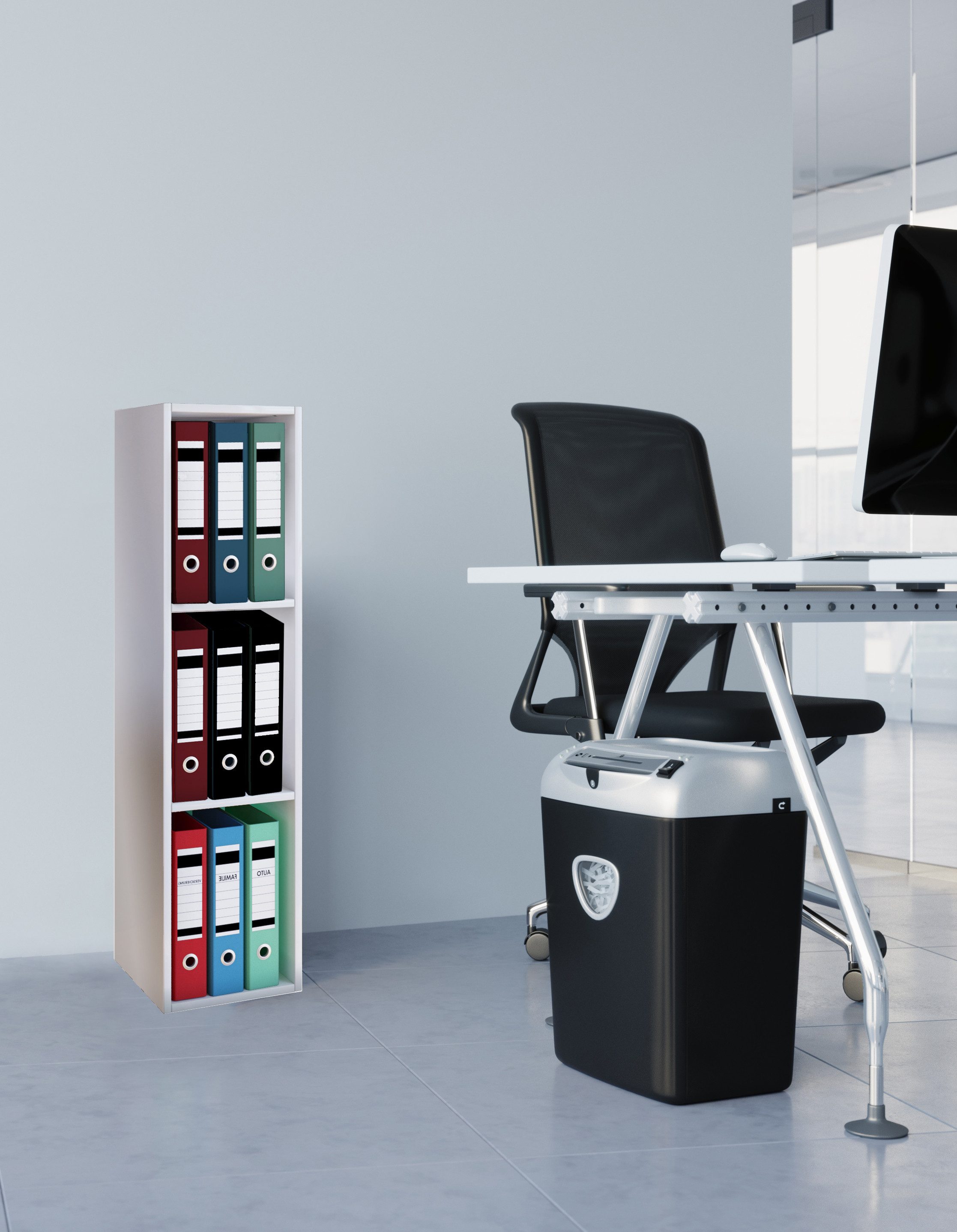VCM Standregal Offas B. 34 x T. 30 x H. 107 cm, Offener Stauraum für Ordner, Akten und Bücher, 3 Fächer, Holzwerkstoff – Bild 3 von 4