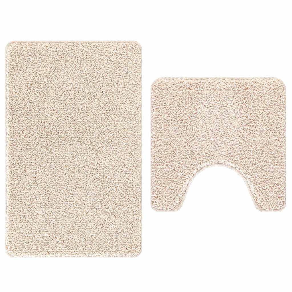 vidaXL Badematte Anti-Rutsch Badematten-Set 2 stk. Creme 50 x 50 cm PP, Höhe 0.2 mm, Polypropylen