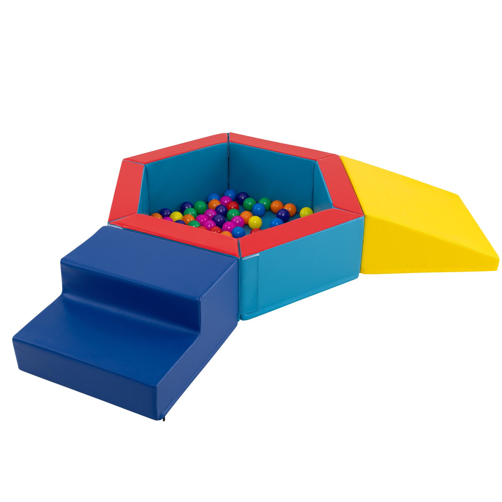 COSTWAY Spielbausteine, (3 St), Schaumstoff Bausteine mit 100 Ozeanbällen