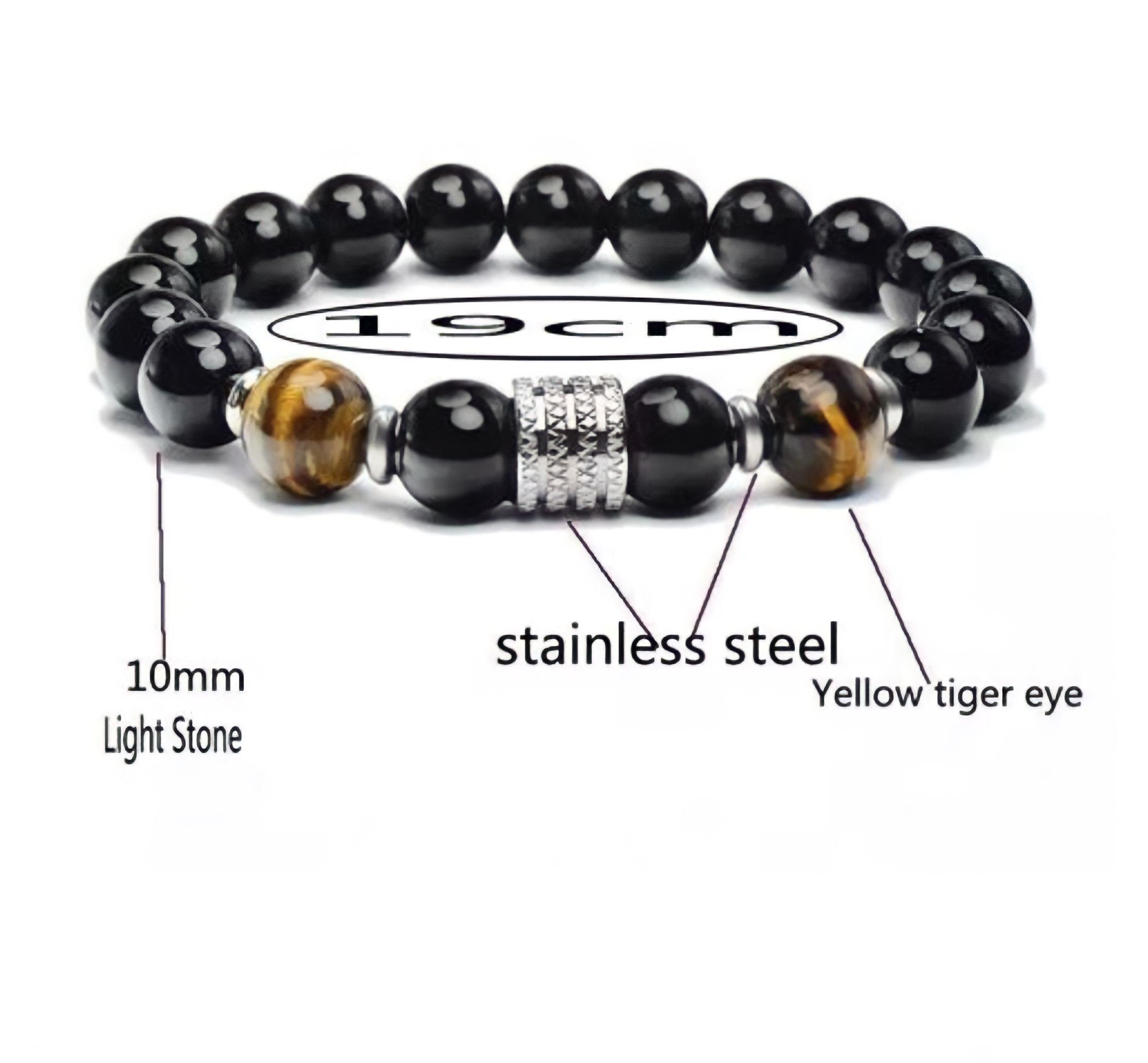 Stelby Armband Armband Tigeraugen mit Kornperlen und Geschenkbox -verschiedene Farben