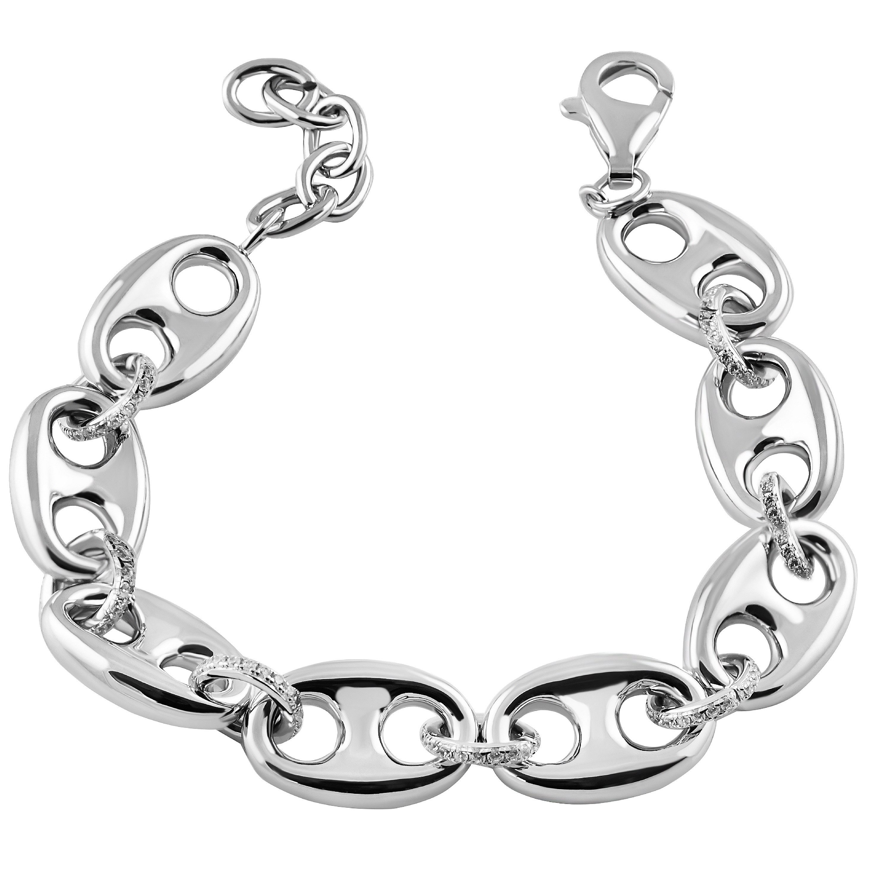 Firetti Armband Schmuck Geschenk Silber 925 Armschmuck Armkette Gliederarmband, mit Zirkonia (synth)