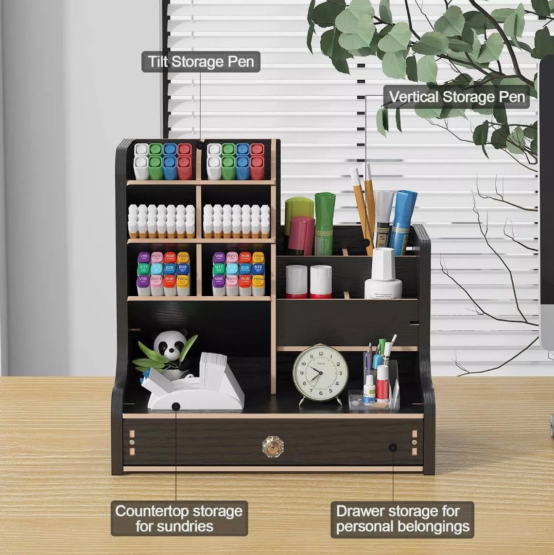 Holz Lichter Regal-Schreibtisch Schreibtisch Organizer aus Holz Büro Organi günstig online kaufen