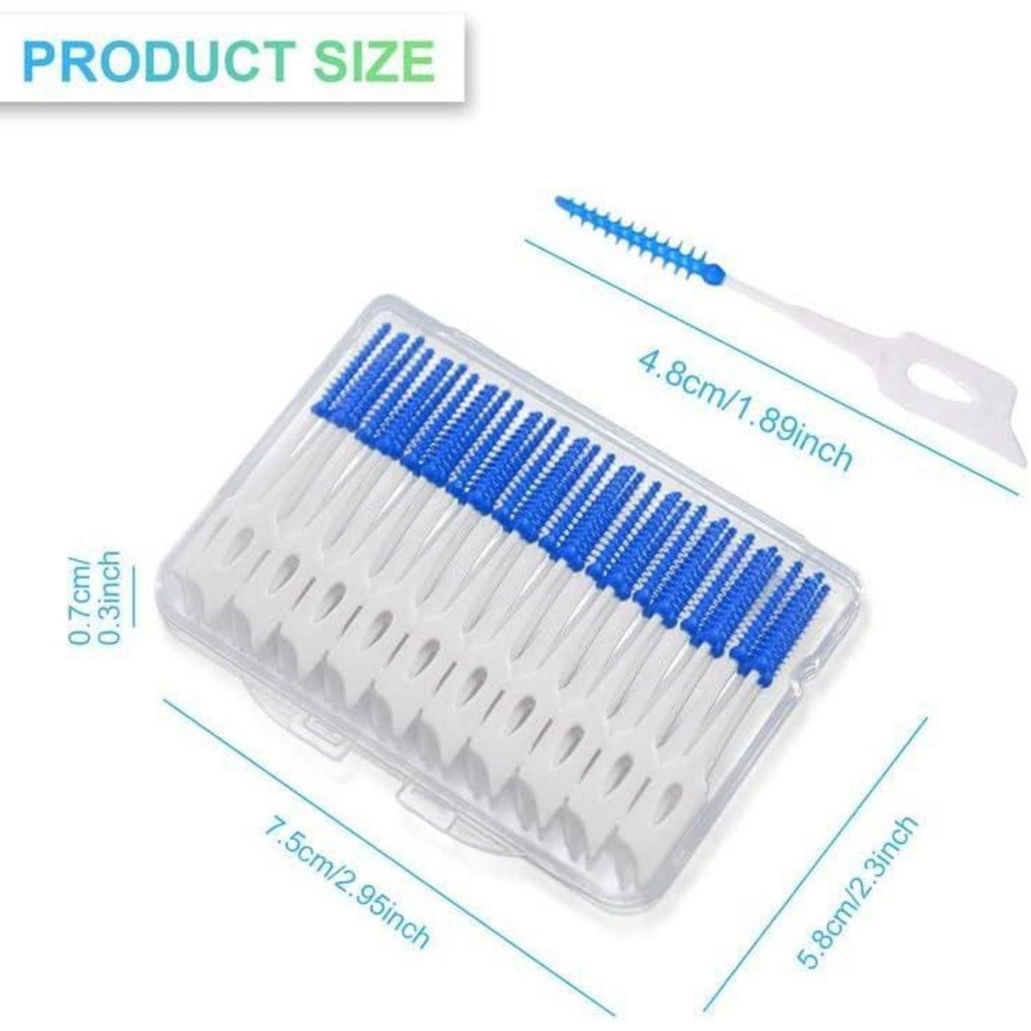 LuxusKollektion Interdentalbürsten 120 Interdentalbürsten Dental Zahnseide Stick 3 Schachteln - Blau Grün