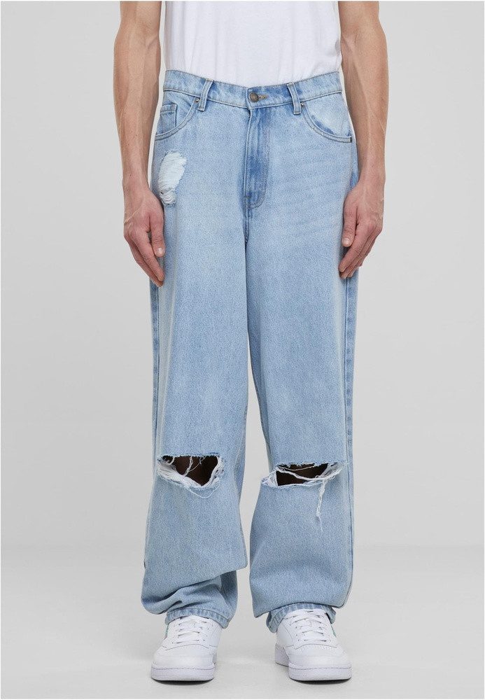 URBAN CLASSICS Bequeme Jeans Heavy Ounce Knee Cut Baggy Fit Jeans