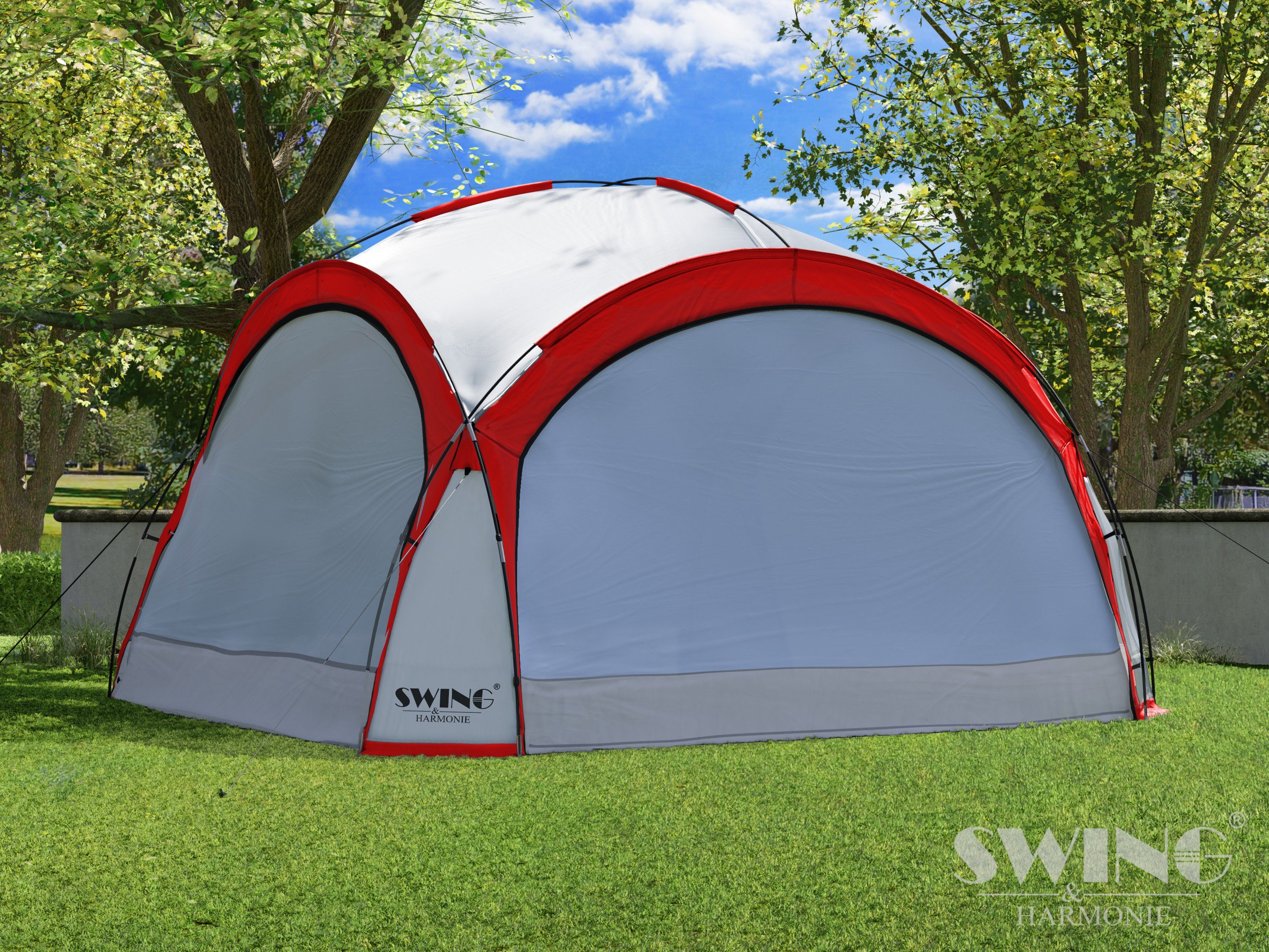 Swing&Harmonie Faltpavillon LED Event Pavillon 3,6 x 3,6m DomeShelter Garten inkl. Solarmodul – Bild 5 von 5