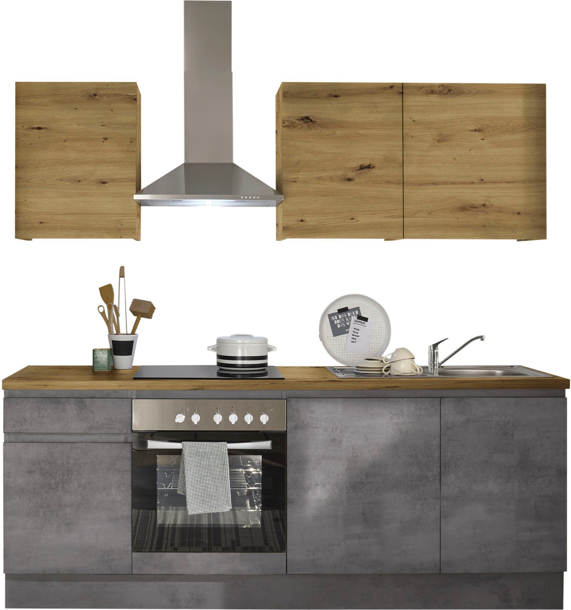 BASIC by Balculina Küchenzeile »Adna«, Breite 220 cm, wahlweise mit ...