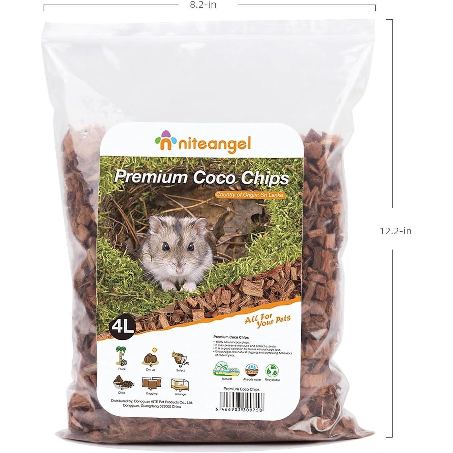 LuxusKollektion Kleintierstreu Natürliches Kokosnuss-Hamster-Einstreu für kleine Nagetiere 4 l