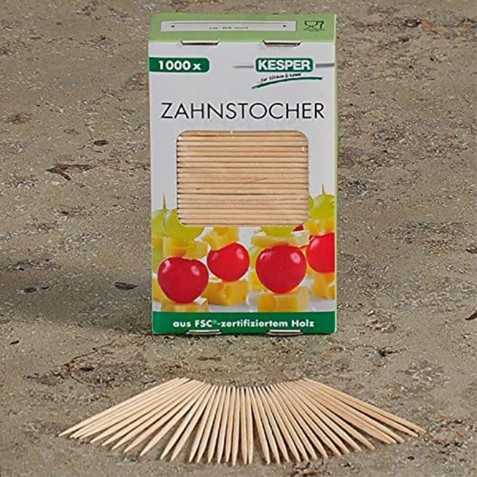 KESPER® Zahnstocherspender Zahnstocher, 6,5 cm, 1000 Stück, (1-tlg)