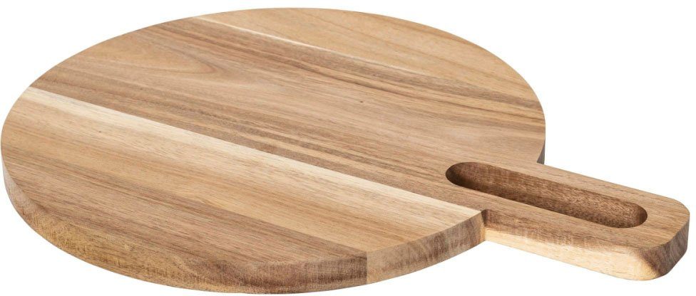 (1-St), OLVERA, Servier-/Schneidebrett Holz, formschönes aus Akazienholz, Unikat Schneider Servierbrett