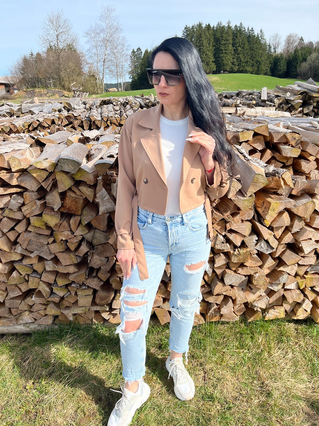 Lelü Fashion Trenchcoat Crop Trenchcoat Doppelreihige günstig online kaufen