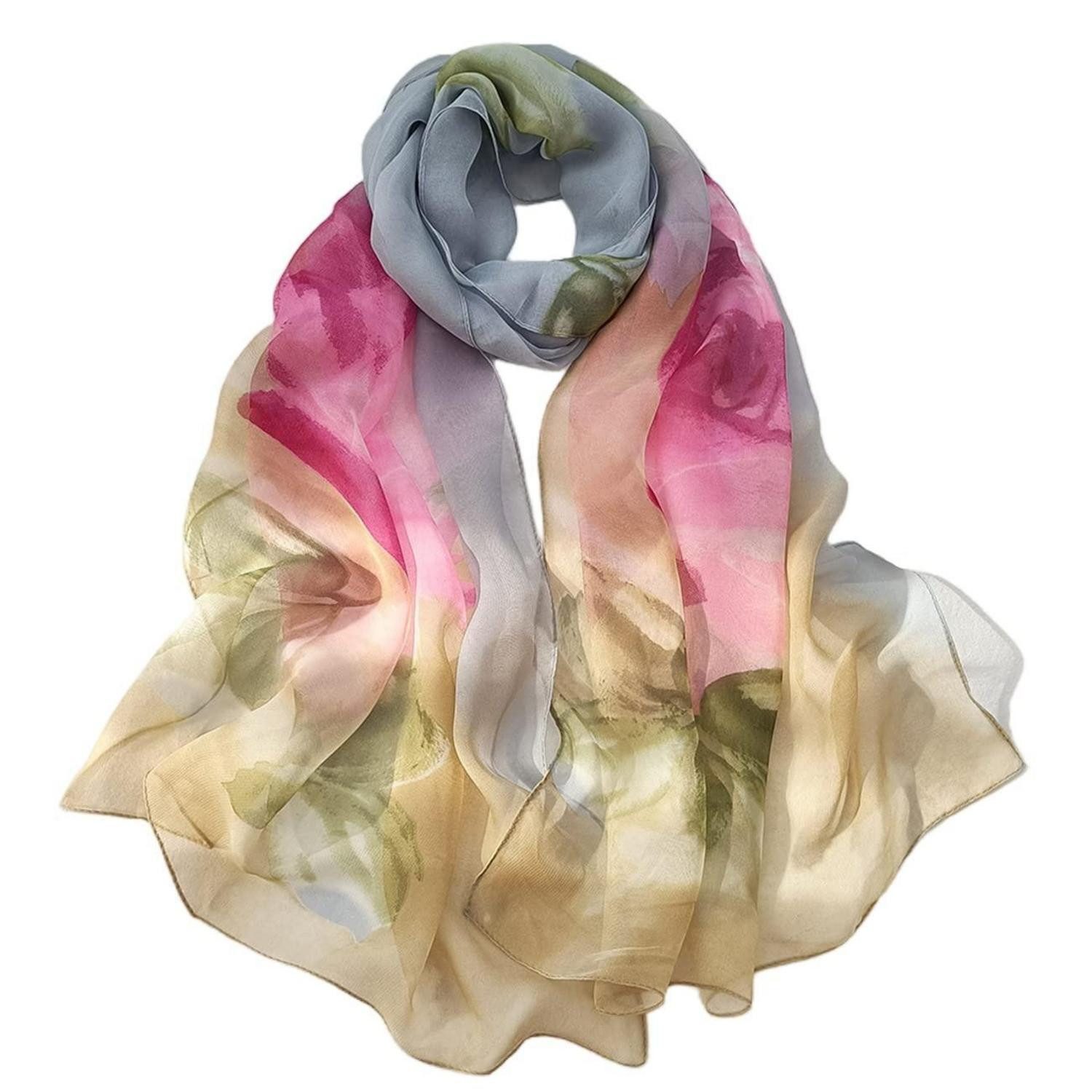 LuxusKollektion Seidentuch Schal Chiffon Damen Stola 160x50cm, (1-St)