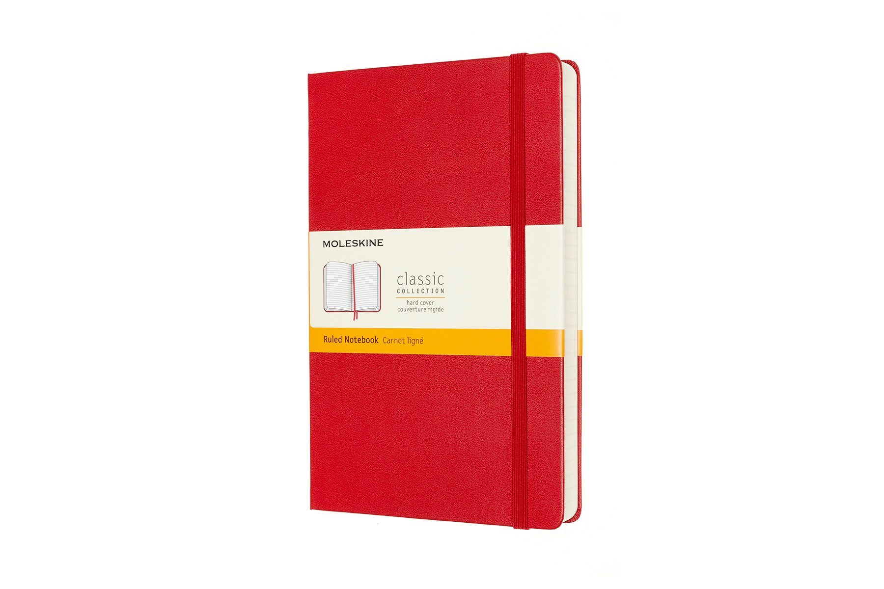 MOLESKINE Notizbuch, Classic Expanded Groß (13x21) - mit festem Einband - 70g-Papier Scharlachrot