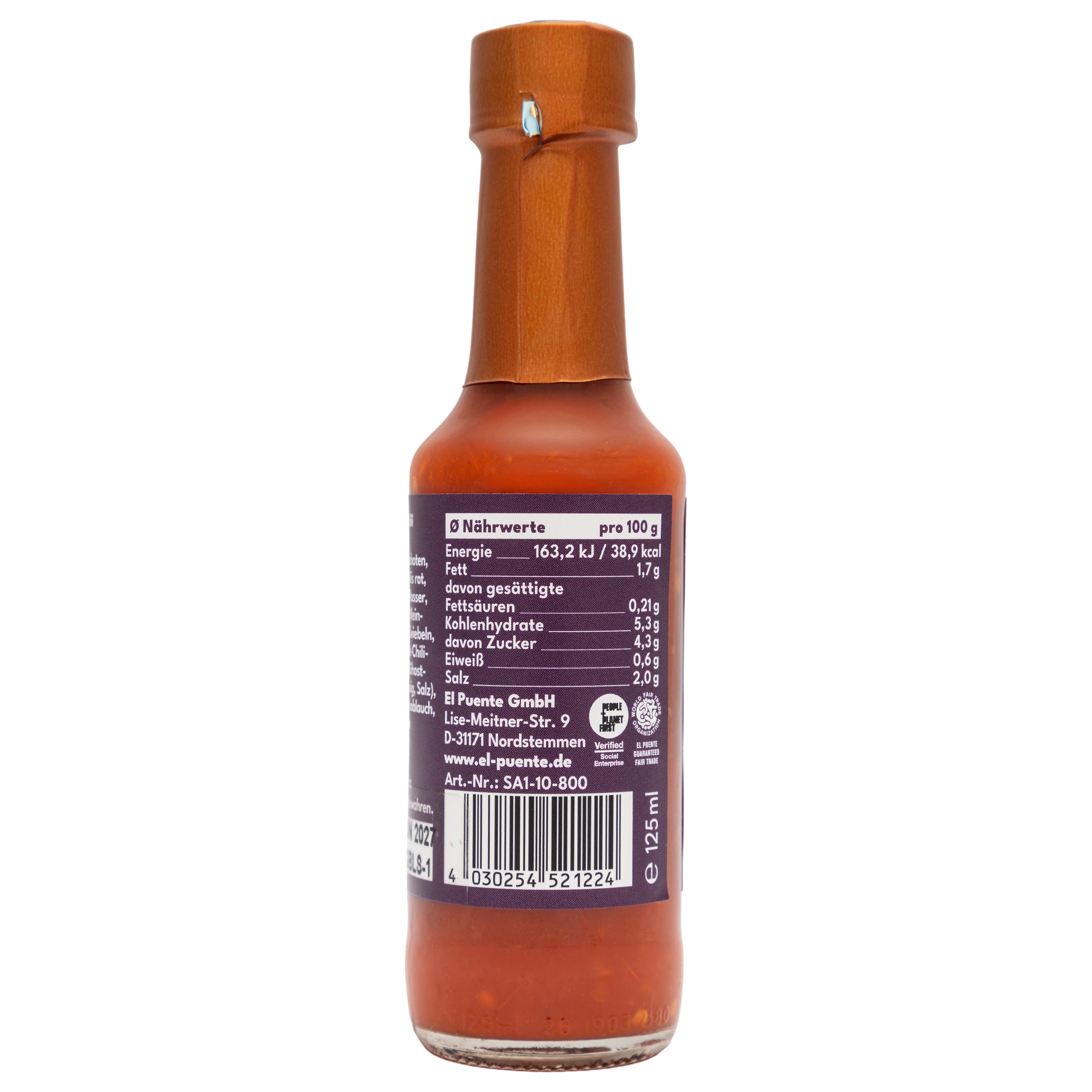 El Puente Grillsauce Chili Love Sauce - Ghost Chili extrem scharf, Fair Trade, Vegan, Fair Trade