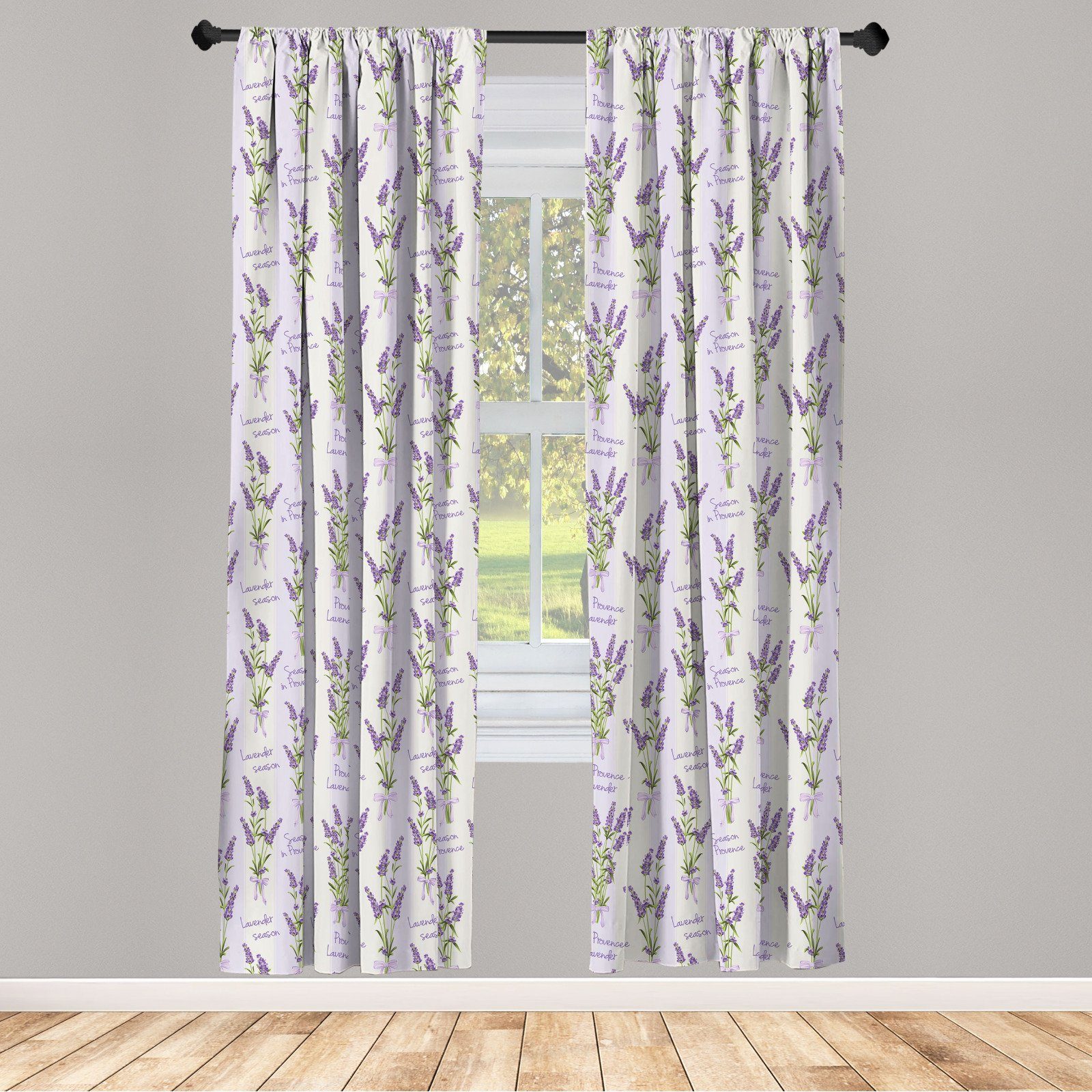 Gardine »Vorhang für Wohnzimmer Schlafzimmer Dekor«, Abakuhaus, Lavendel  Streifen und Blumen online kaufen | OTTO