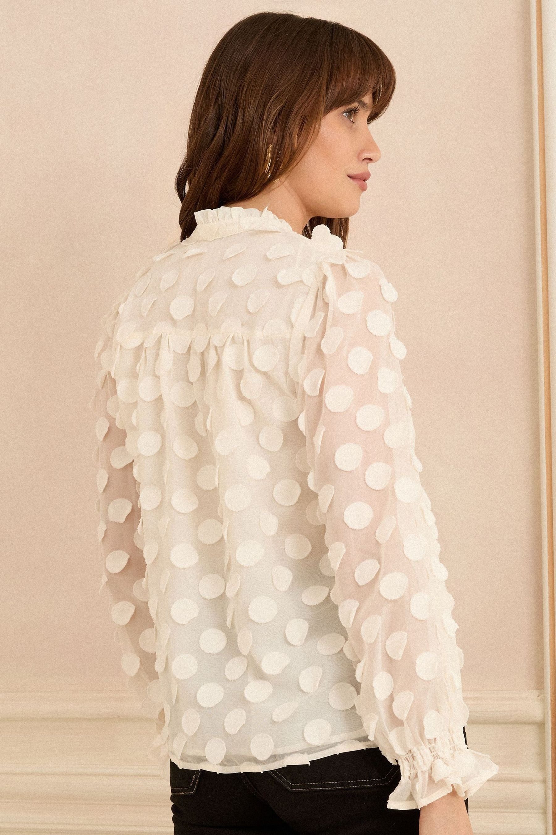 Love & Roses Langarmbluse Love & Roses Bluse mit 3D-Punkten, Regular (1-tlg günstig online kaufen