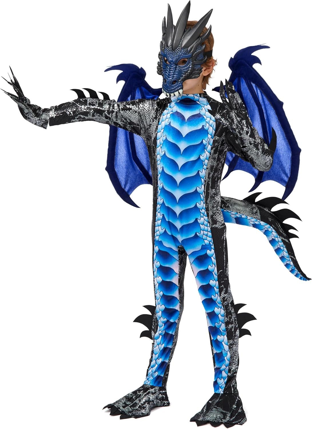 Spooktacular Creations Monster-Kostüm Spooktacular Creations Drachen Kostüm, Jungen Halloween, Blau