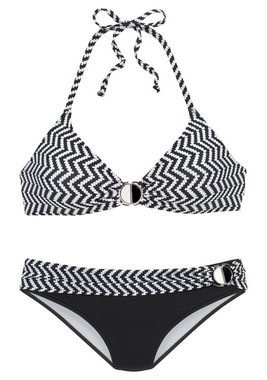 JETTE Triangel-Bikini mit modischem Druck und Accessoires