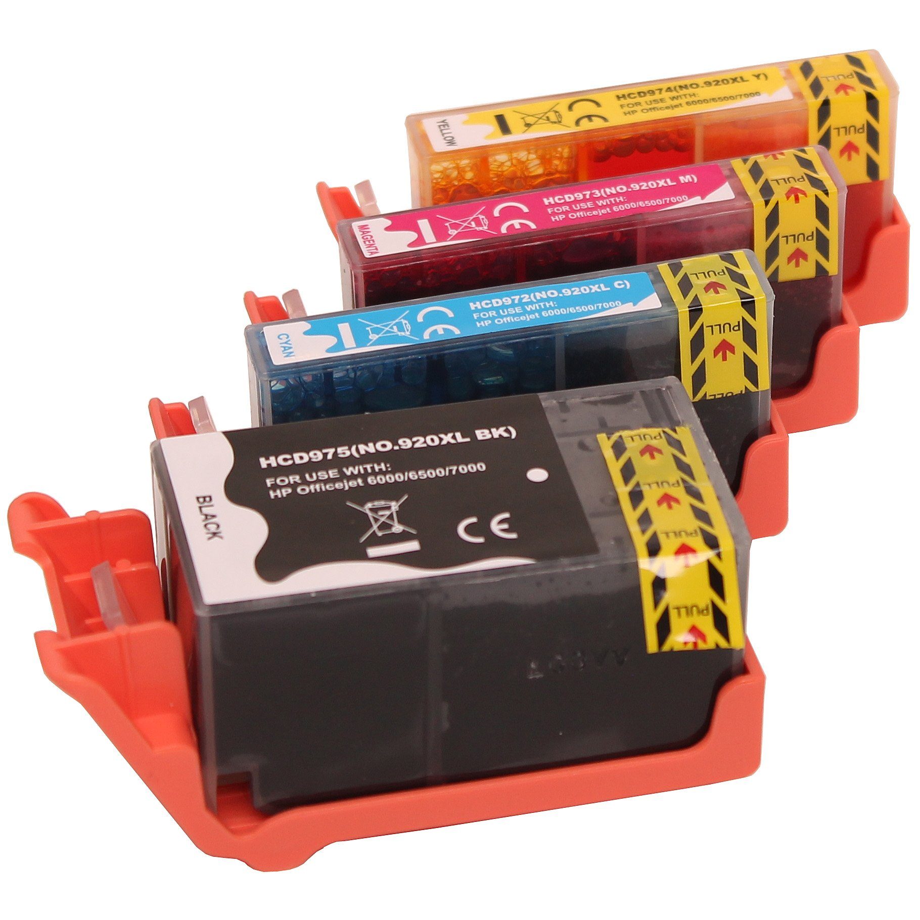 ABC Tintenpatrone (Kompatibles Set 4x Druckerpatrone für HP 920XL OfficeJet 6000 6500, ABC)