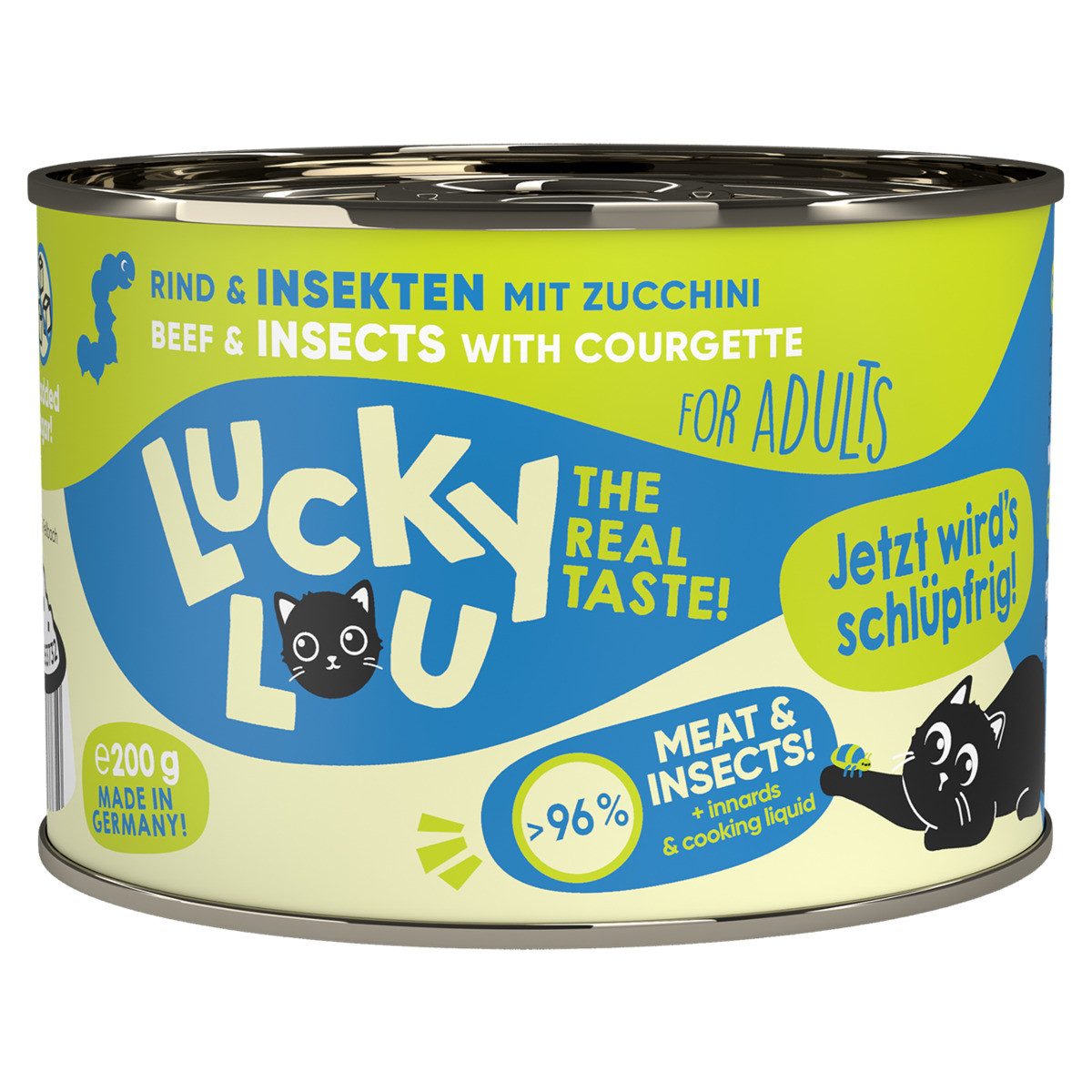 Lucky Lou Lifestage Adult Rind & Insekten 200 g, Nassfutter für: Katze