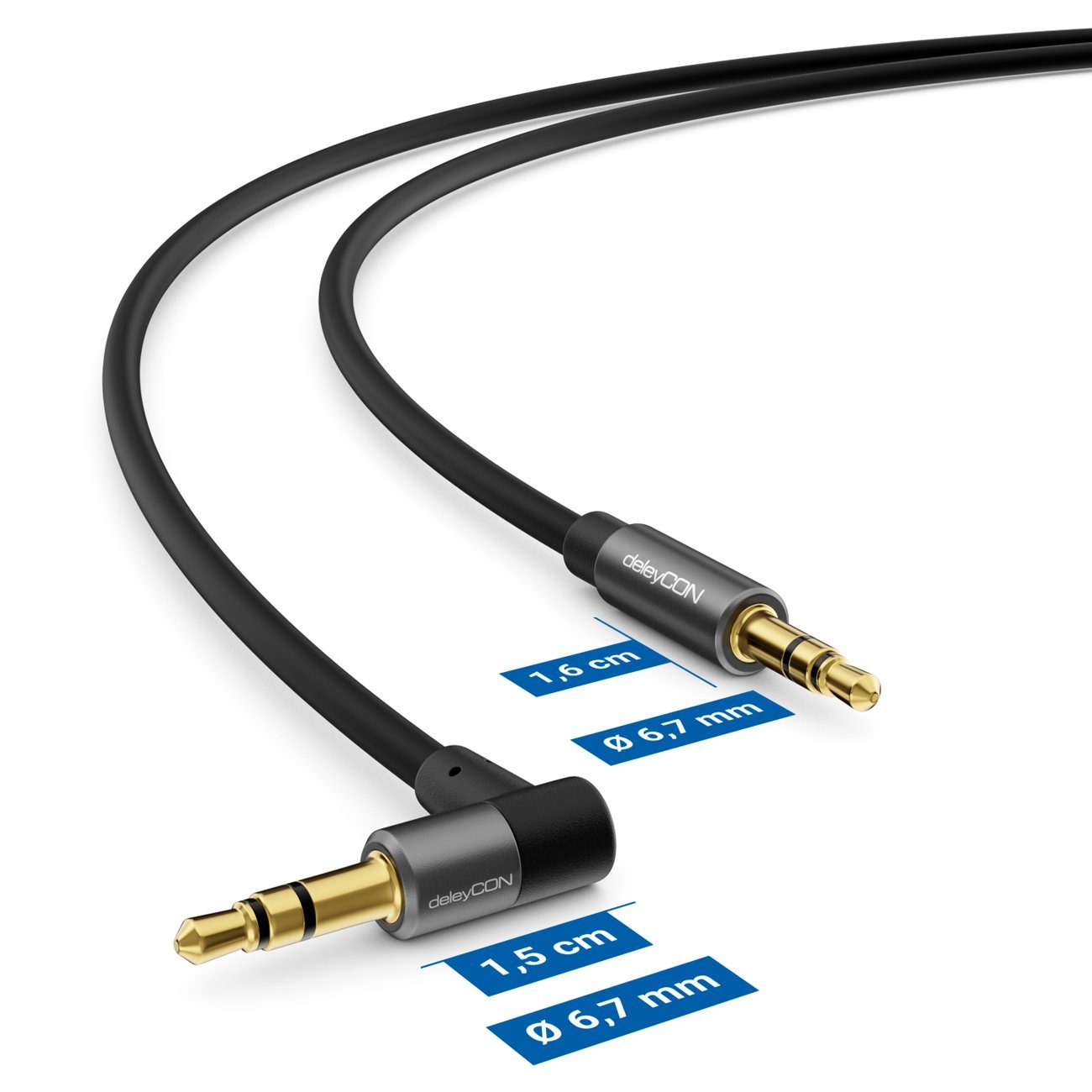 deleyCON deleyCON 5m Klinke Audio Stereo AUX Kabel 3,5mm Klinkenkabel Audio-Kabel – Bild 2 von 5