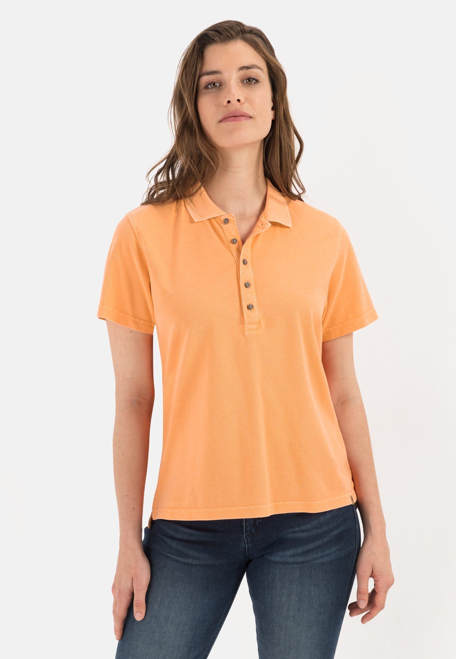 camel active Poloshirt aus Organic Cotton Shirts_Poloshirt Orange