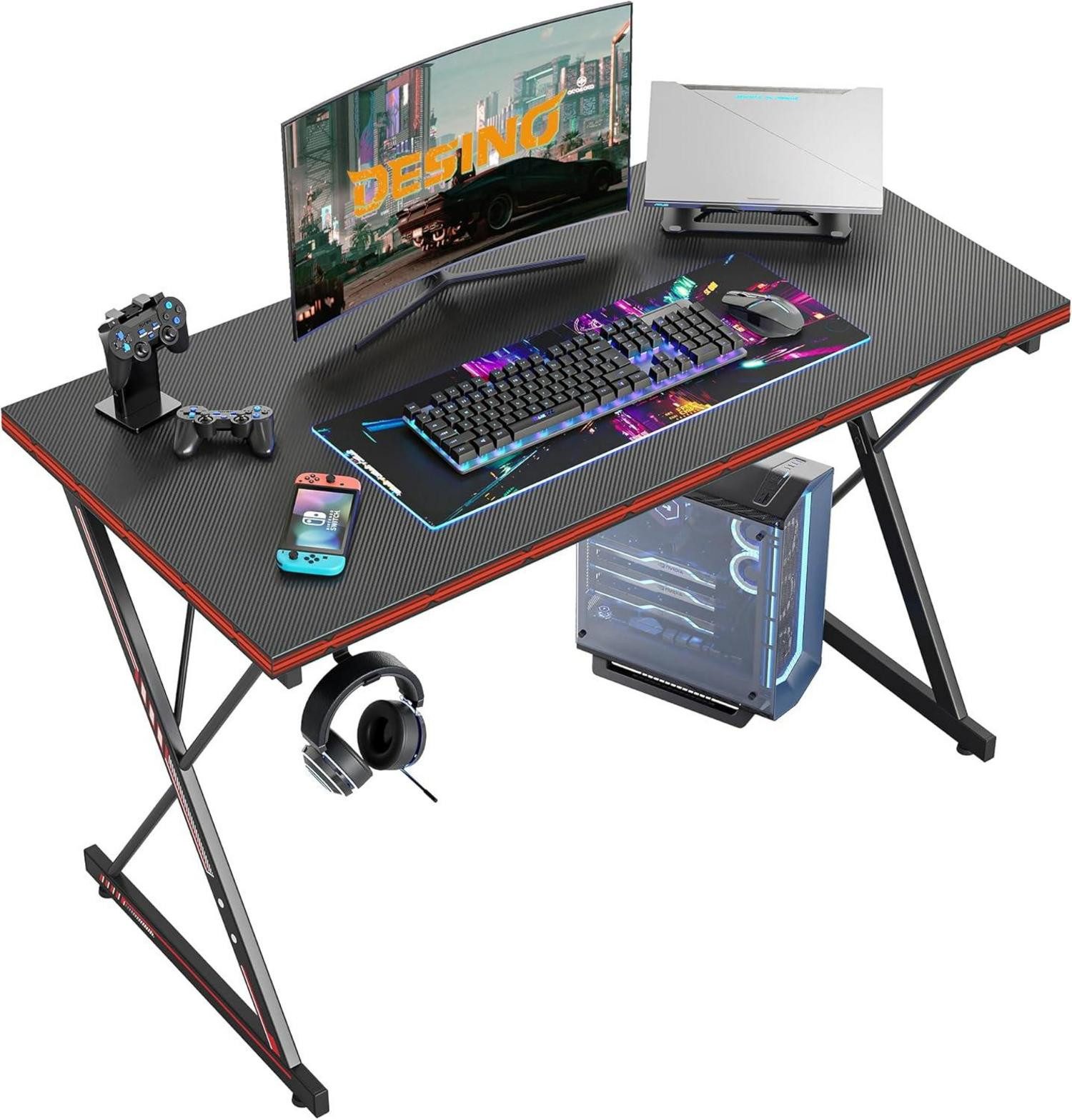 Gamingtisch Gaming Schreibtisch 120 x 60 cm Ergonomischer Computertisch