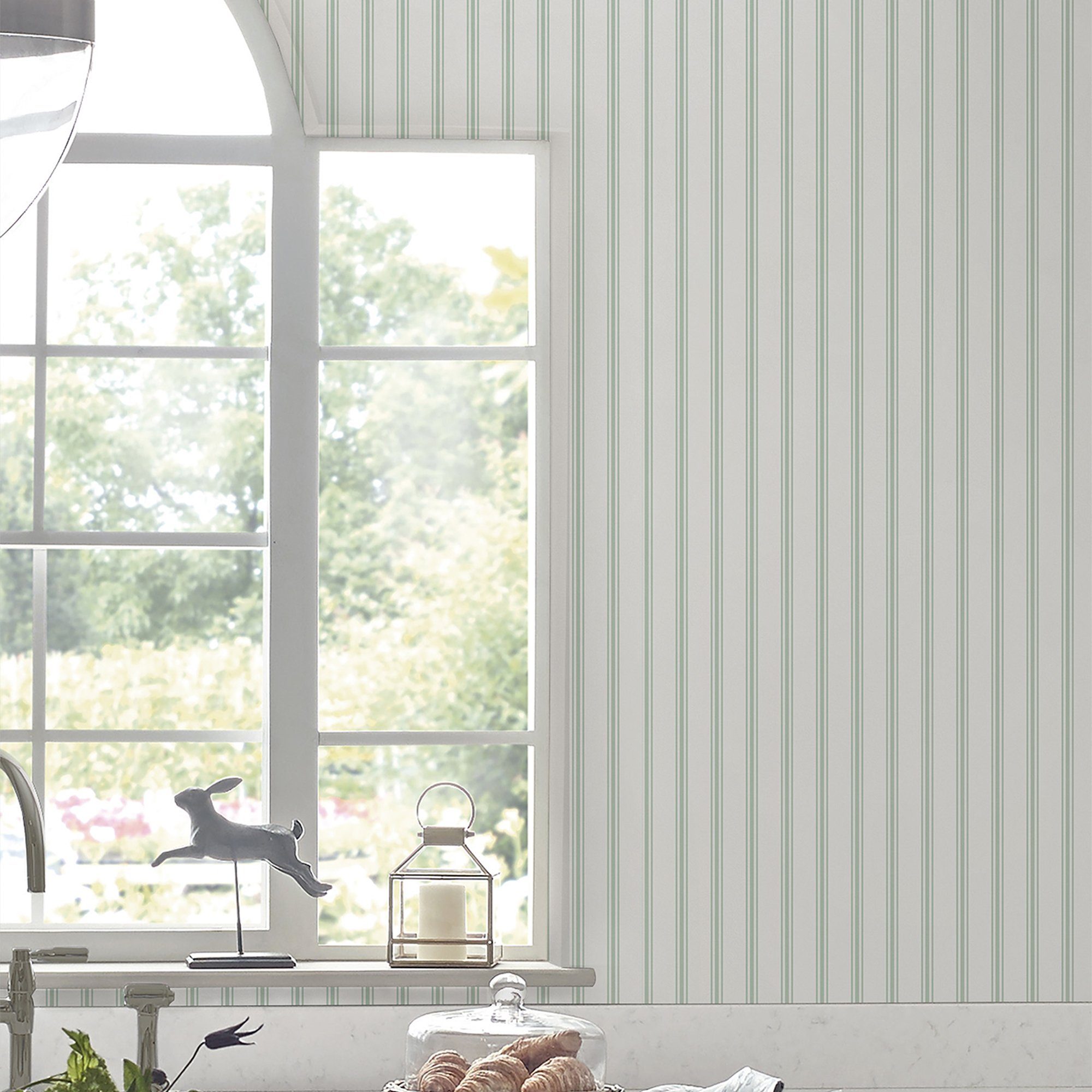 LAURA ASHLEY Vliestapete Farnworth Stripe Sage günstig online kaufen