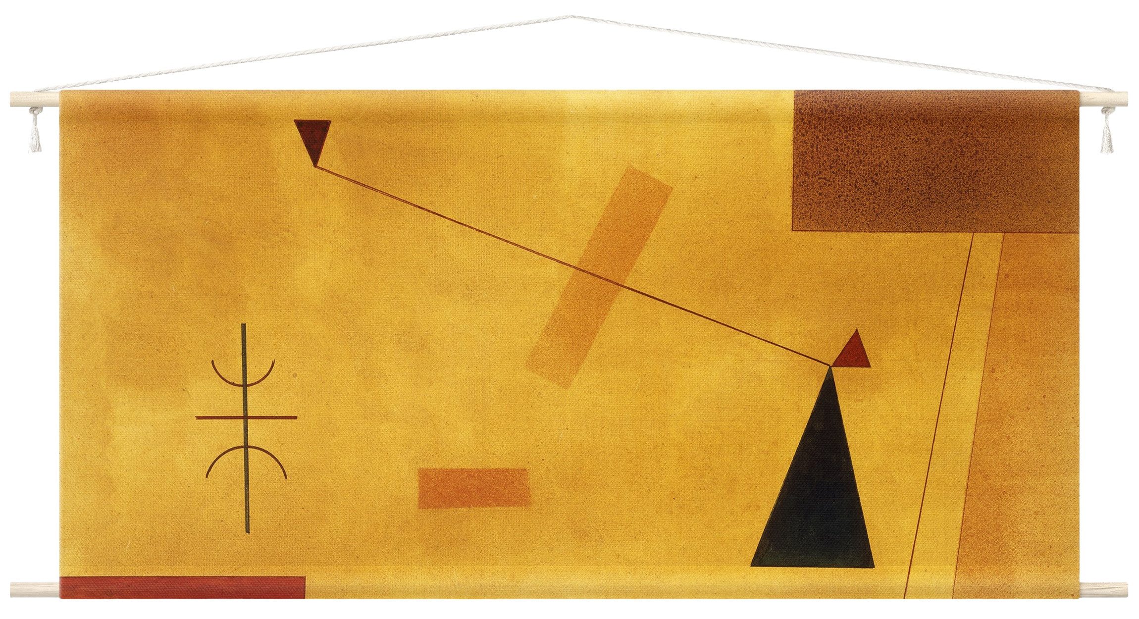 Bilderdepot24 Wandteppich modern Wassily Kandinsky Kaktus Agave gelb, rechteckig, Höhe: 2.6 mm, großes Wandbild aus Natur-Baumwolle Wandbehang Stoffbild Tuch Wollseil