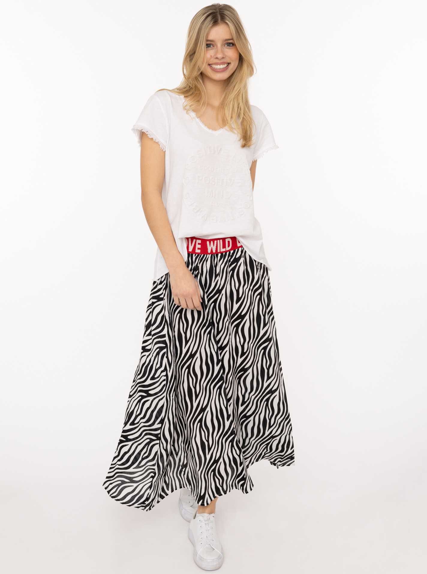 Zwillingsherz Maxirock "Classic Zebra" Zebramuster, Gummizug mit Schrift, l günstig online kaufen
