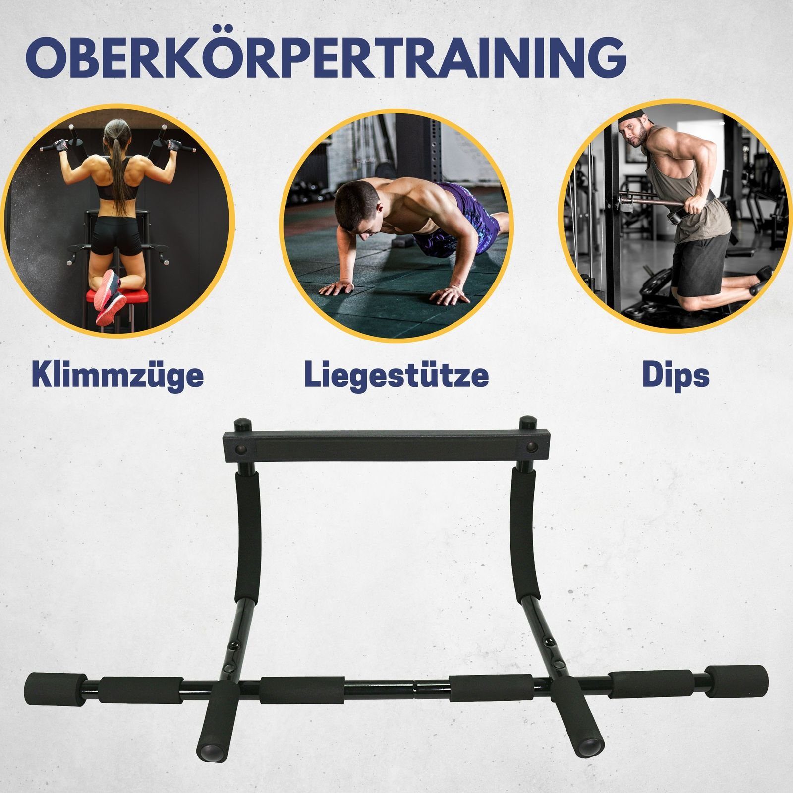 in Klimmzüge, I Tür-Reck Sit-Ups, kg Montage und Belastbar Einfache 1 Liegestütze, Softgrip ohne Sit-Ups Klimmzugstange 4 Best Liegestütze, 4-in-1 Klimmzugstange Sporting I mit Multifunktions Dips, I I für Für Tür-Reck Bohren 100 bis Multifunktions Dips Klimmzüge,