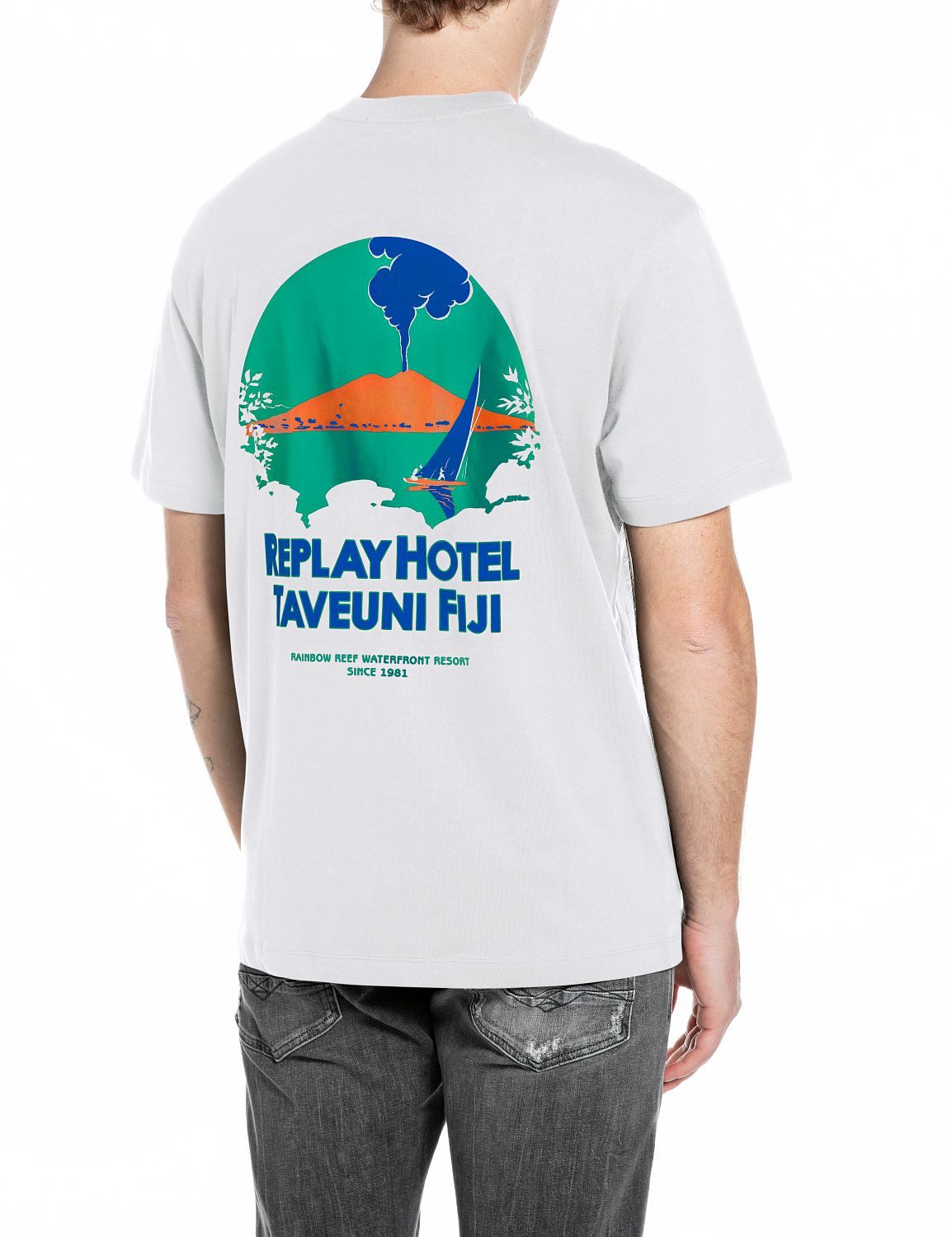 Replay T-Shirt mit bedrucktem Rücken, Print günstig online kaufen
