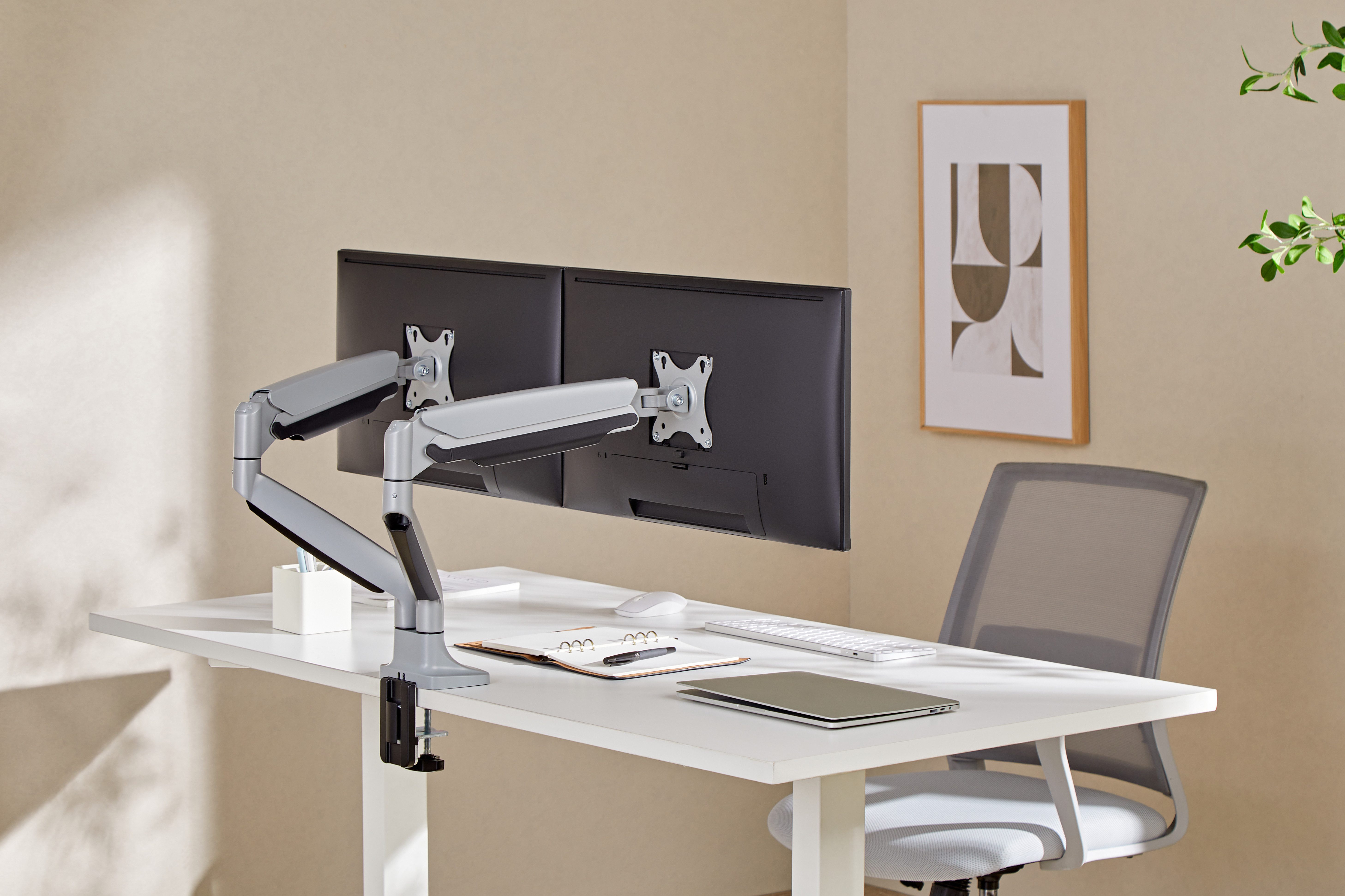 HALTERUNGSPROFI Monitor-Halterung Office-GS324A, (bis 35 Zoll, Dual Monitor Halterung Aluminium, bis 2x 35 Zoll VESA 75 100) – Bild 3 von 5