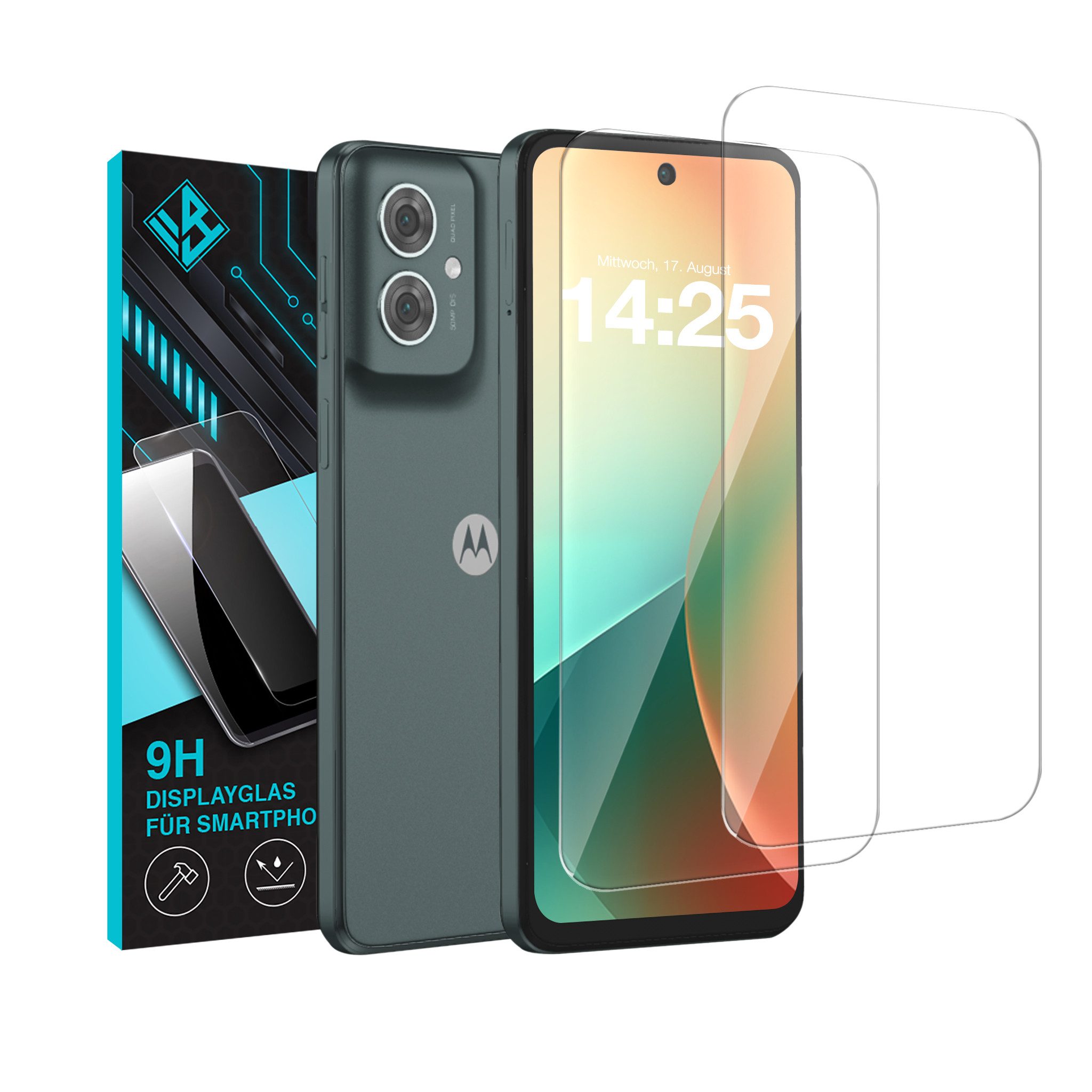 Tec-Expert Displayschutzglas 2X 9H Displayglas für Motorola Moto G55 5G für Motorola Moto G55 5G, Displayschutzfolie, 2 Stück, Displayschutz, Schutzglas, Bildschirmschutz, kratz- & stoßfest