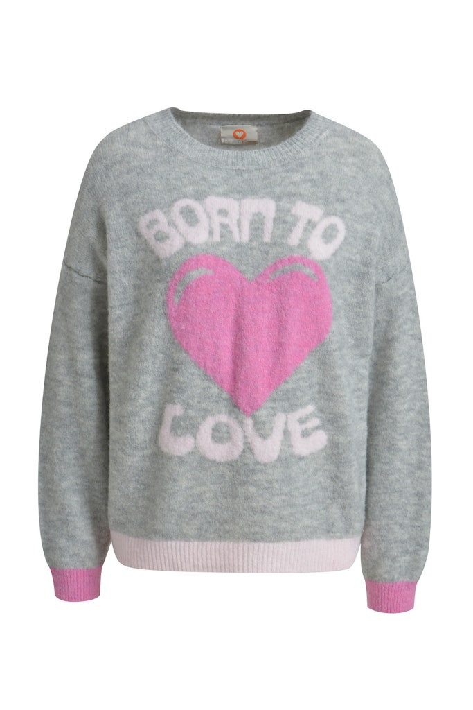 HeartKiss Strickpullover PULLOVER KNIT BORN TO LOVE WORDING
