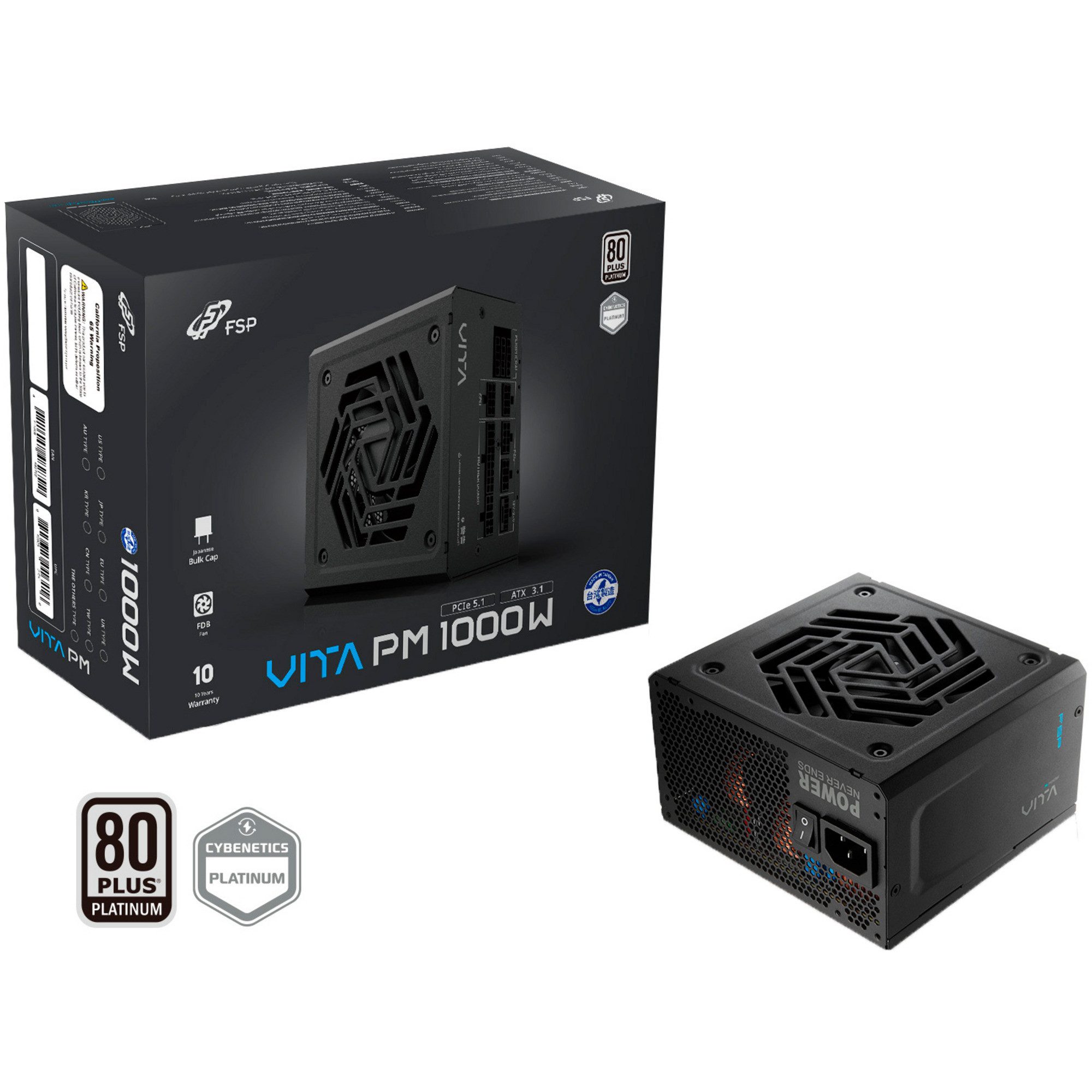 Fortron FSP VITA PM 1000W, PC-Netzteil, (1x 12-Pin High PC-Netzteil (80 PLUS Platinum)