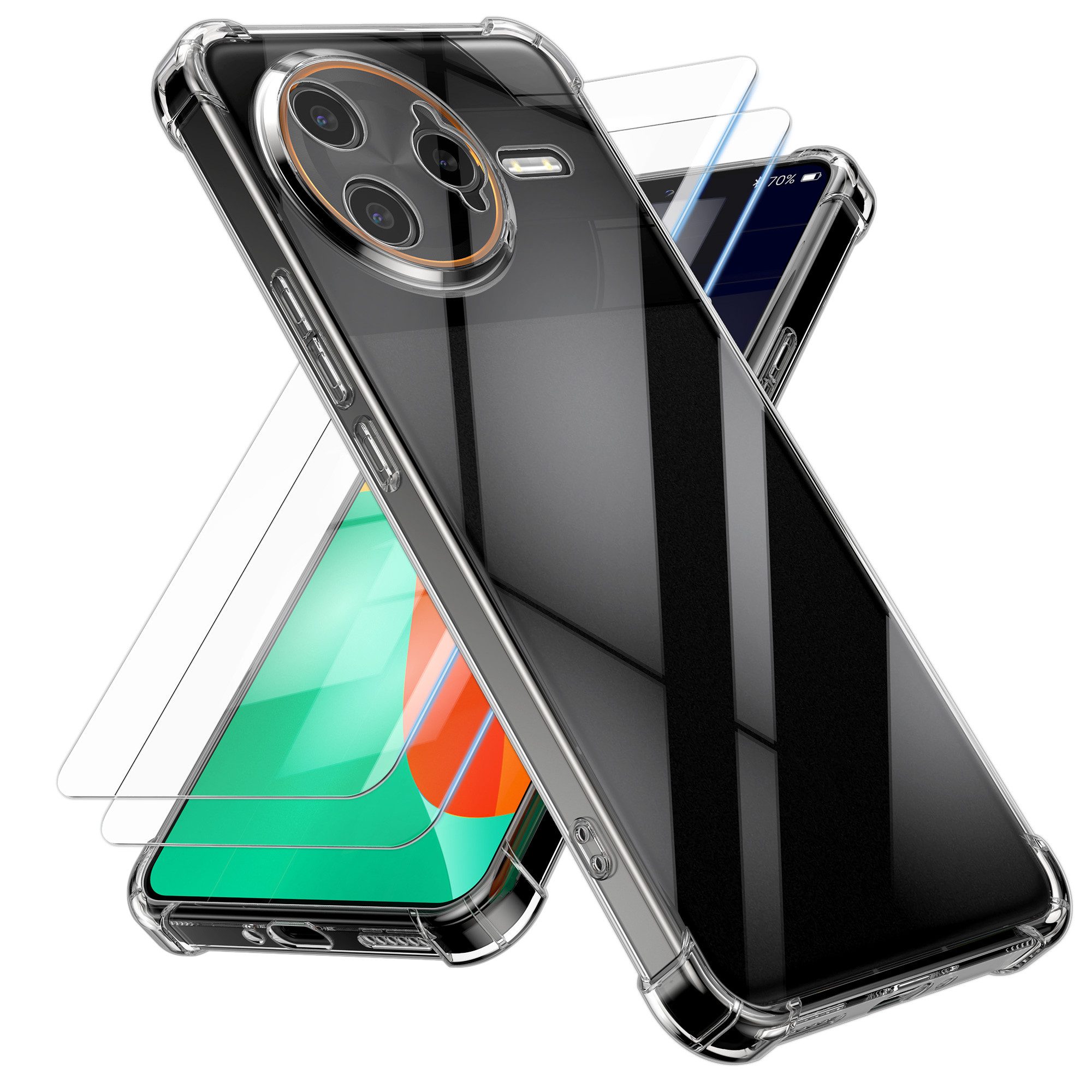 kalibri Smartphone-Hülle Hülle für Xiaomi Poco F7 Ultra Case, Handyhülle mit 2x Glas Schutz Folie - Cover Handyhülle