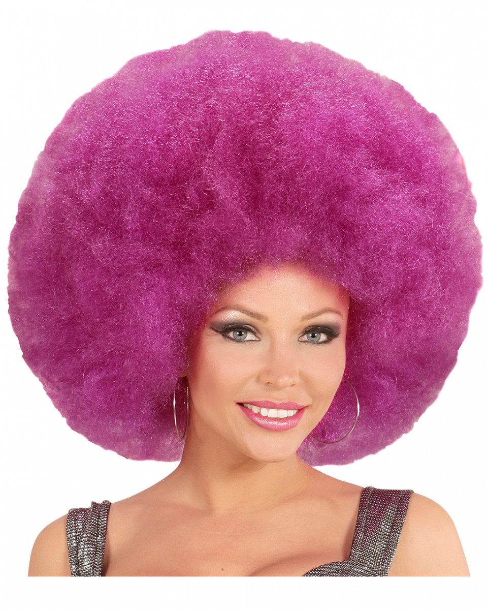 Horror-Shop Kostüm-Perücke Riesige Afro Perücke Lila als Kostümzubehör für Ka