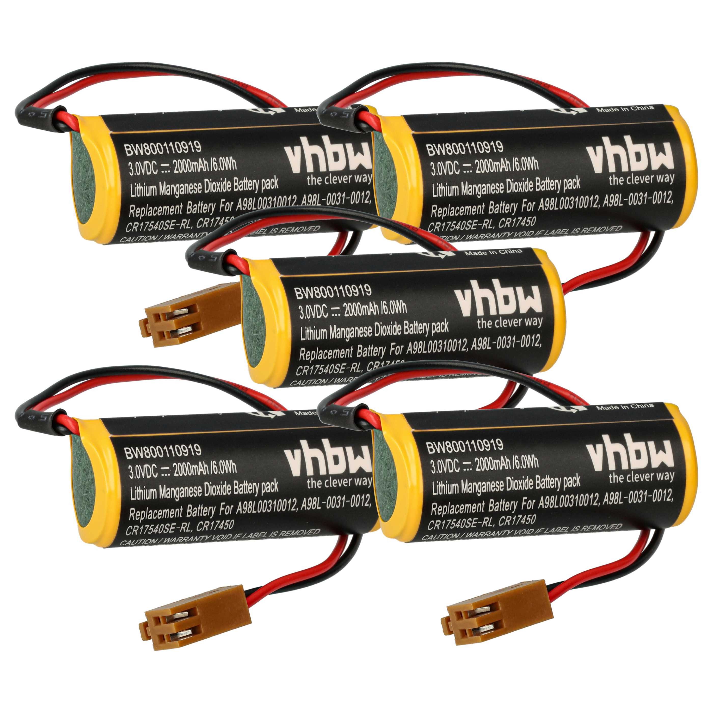 vhbw Batterie passend für GE Fanuc 16/18-C, 16/18-B, 15i-B, 0i-B, 18i, 16i, Akku Batterie Li-MnO2 2000 mAh (3 V), Leistungsfähige Ersatz-Batterie für Industrie Controller