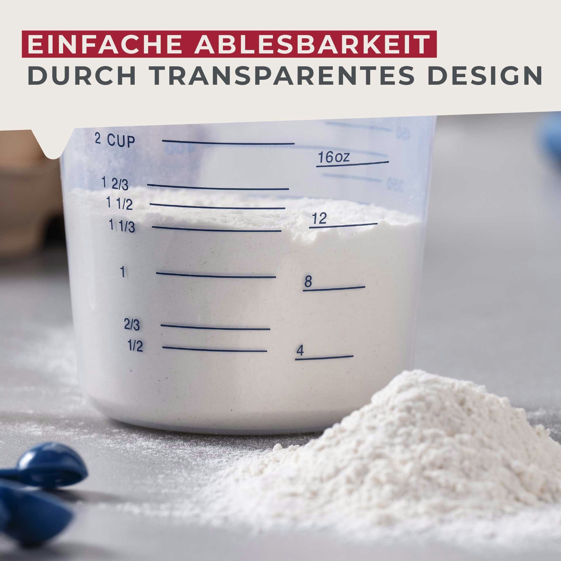 FACKELMANN Messbecher Abmesshilfe, Küchenhelfer, Backzubehör