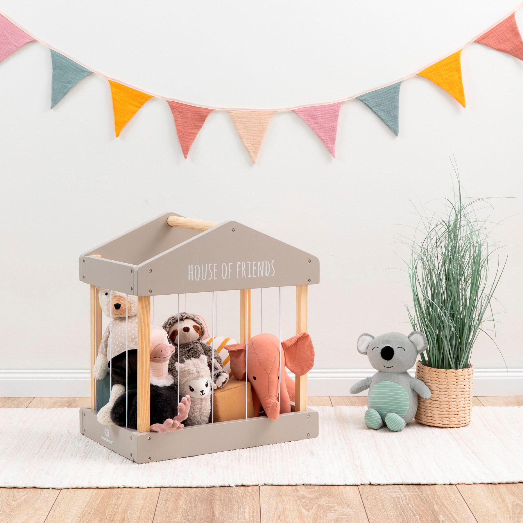 MUSTERKIND® Aufbewahrungsbox Plüschtier-Box House of Friends, günstig online kaufen