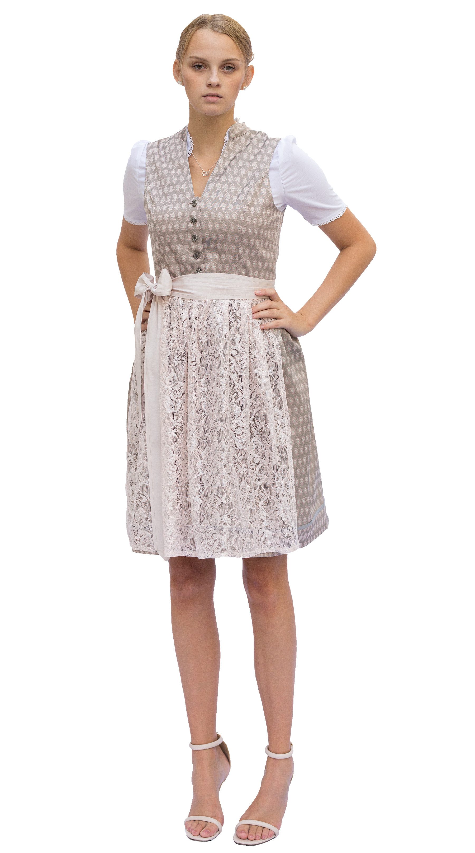 Entari Dirndl 543GT APOLLON Beigegrau geblümt günstig online kaufen