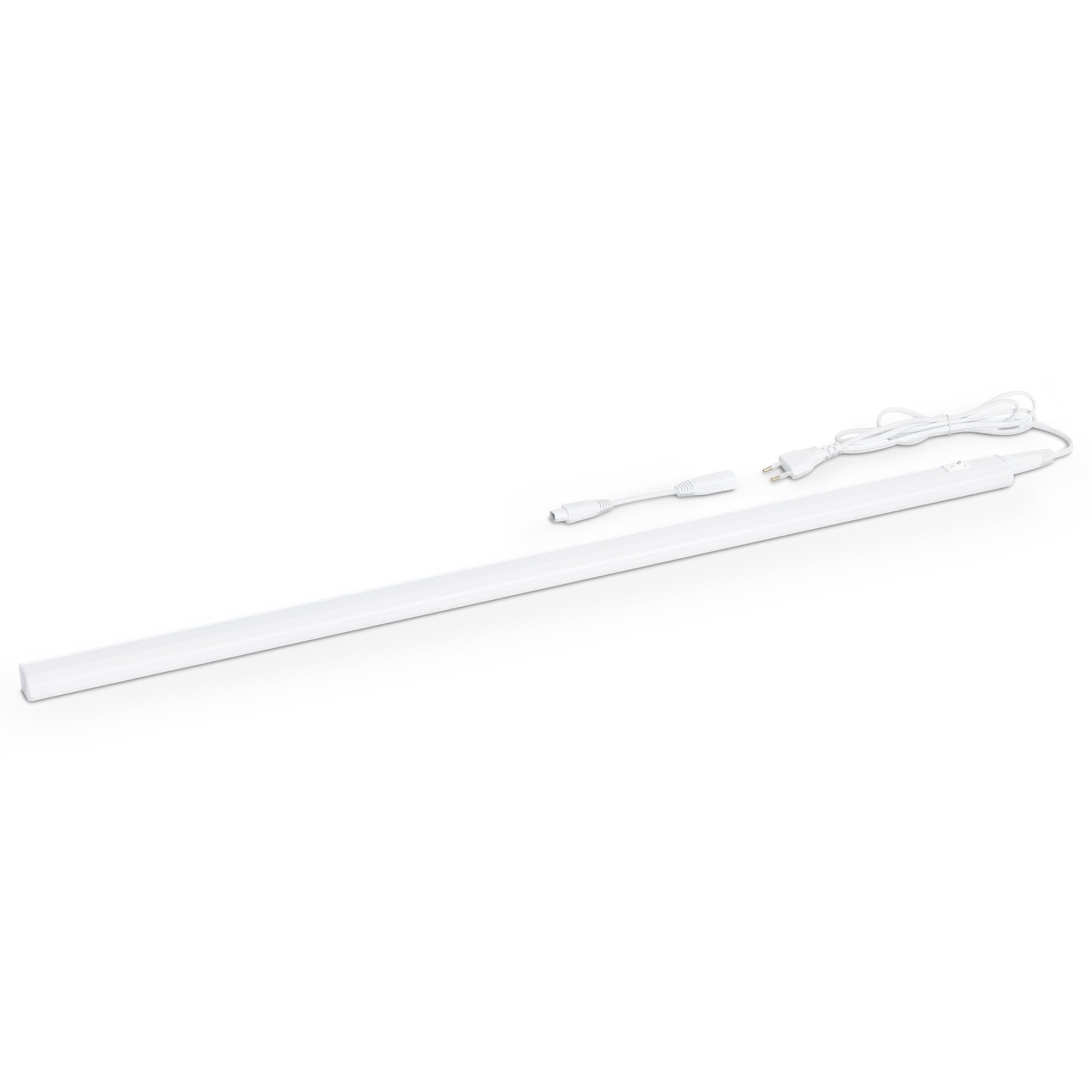 SEBSON Aufbauleuchte LED Unterbauleuchte 60cm neutralweiß, Lichtleiste Stecker & Schalter, Neutralweiß 4000K, Leistung 9W, Helligkeit 1400lm, Betrieb 230V, Maße 570x30x22mm