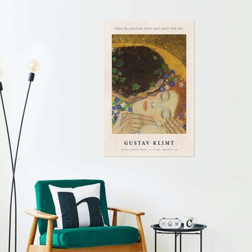 Posterlounge Wandfolie Gustav Klimt, True Relaxation does not Exist for Me, Wohnzimmer Vintage Malerei