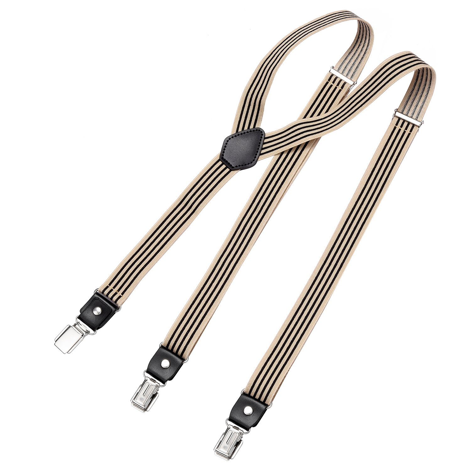 DonDon Hosenträger DonDon® Herren Hosenträger schmal 2,5 cm 3 Clips in Y-Form elastisch (1-St) Y-Form, verstellbar mit Clipverschluß, elastisch, schmal 2.5 cm